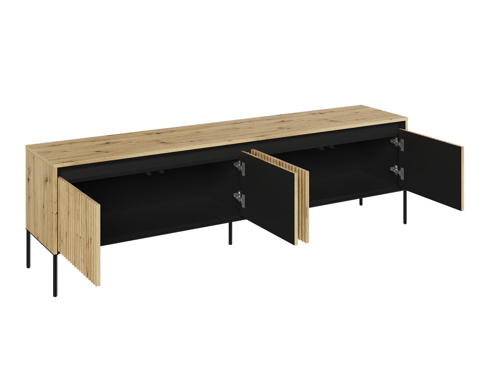 TV-Möbel Fernolu 105 (Artisan-Eiche + Schwarz)
