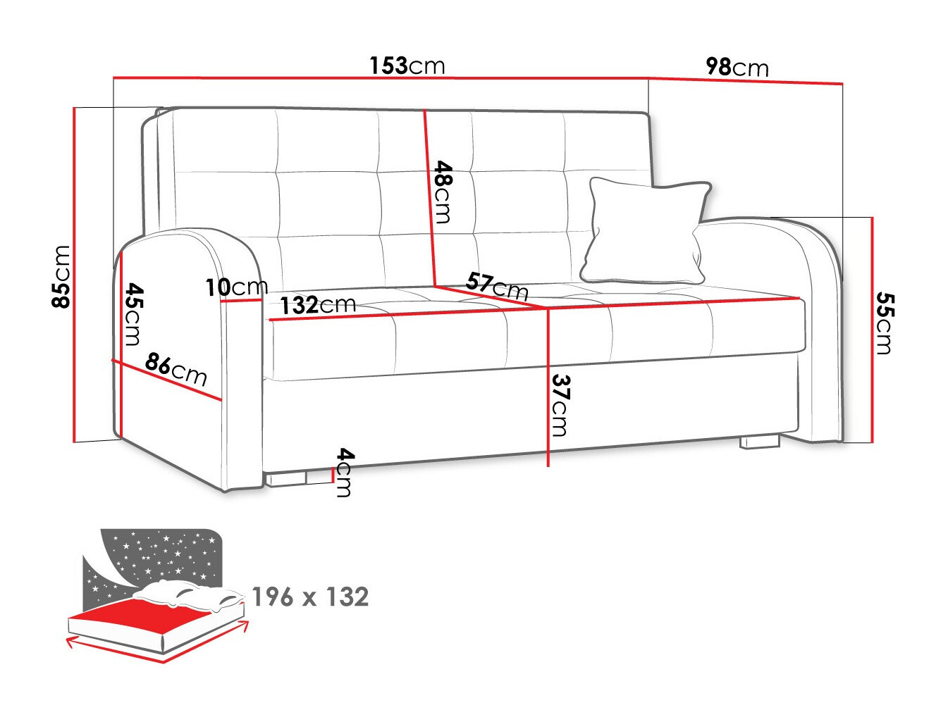 Schlafsofa Silona III (Aragon 80)