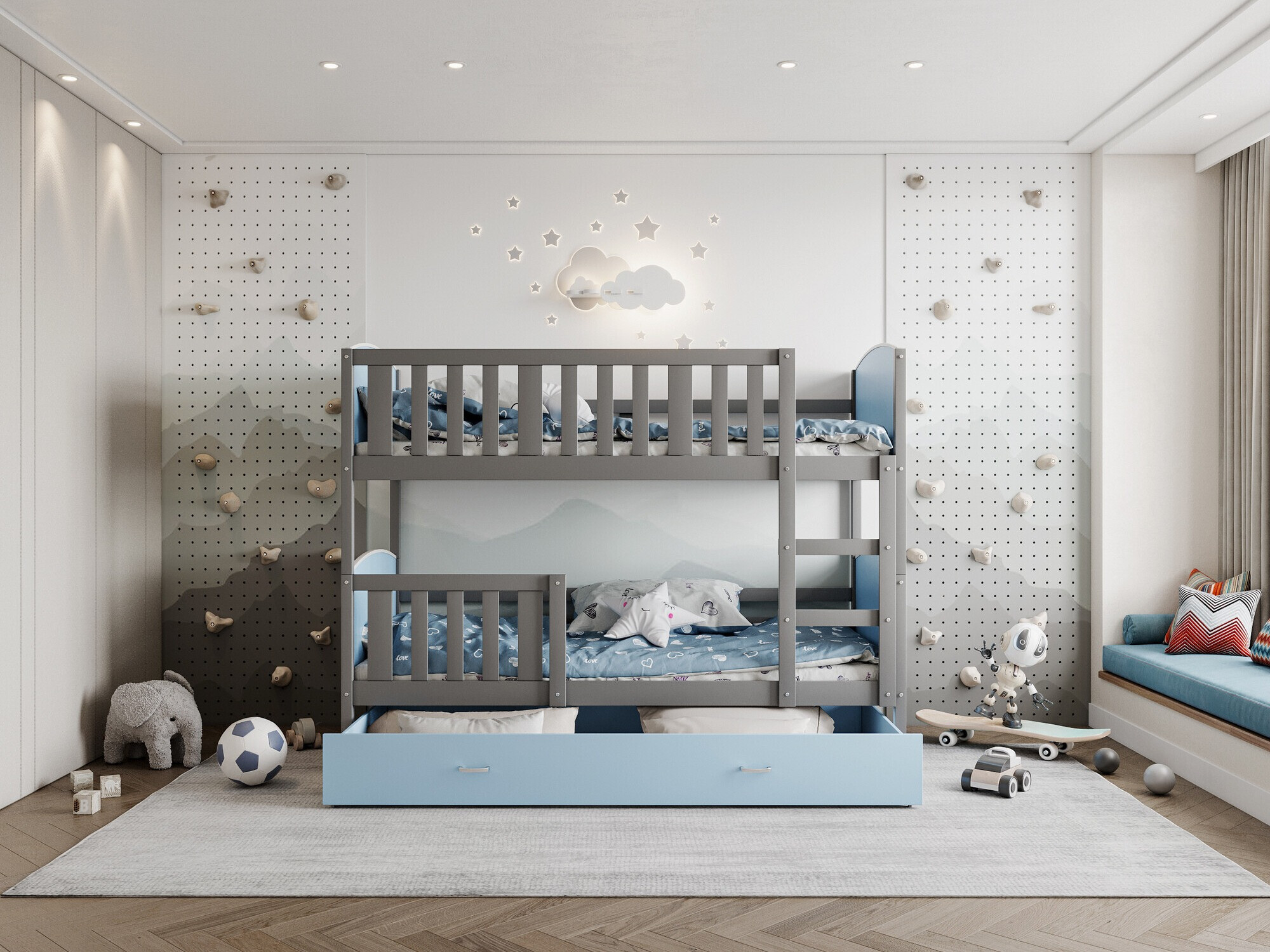 Etagenbett Aurora 113 (Grau)