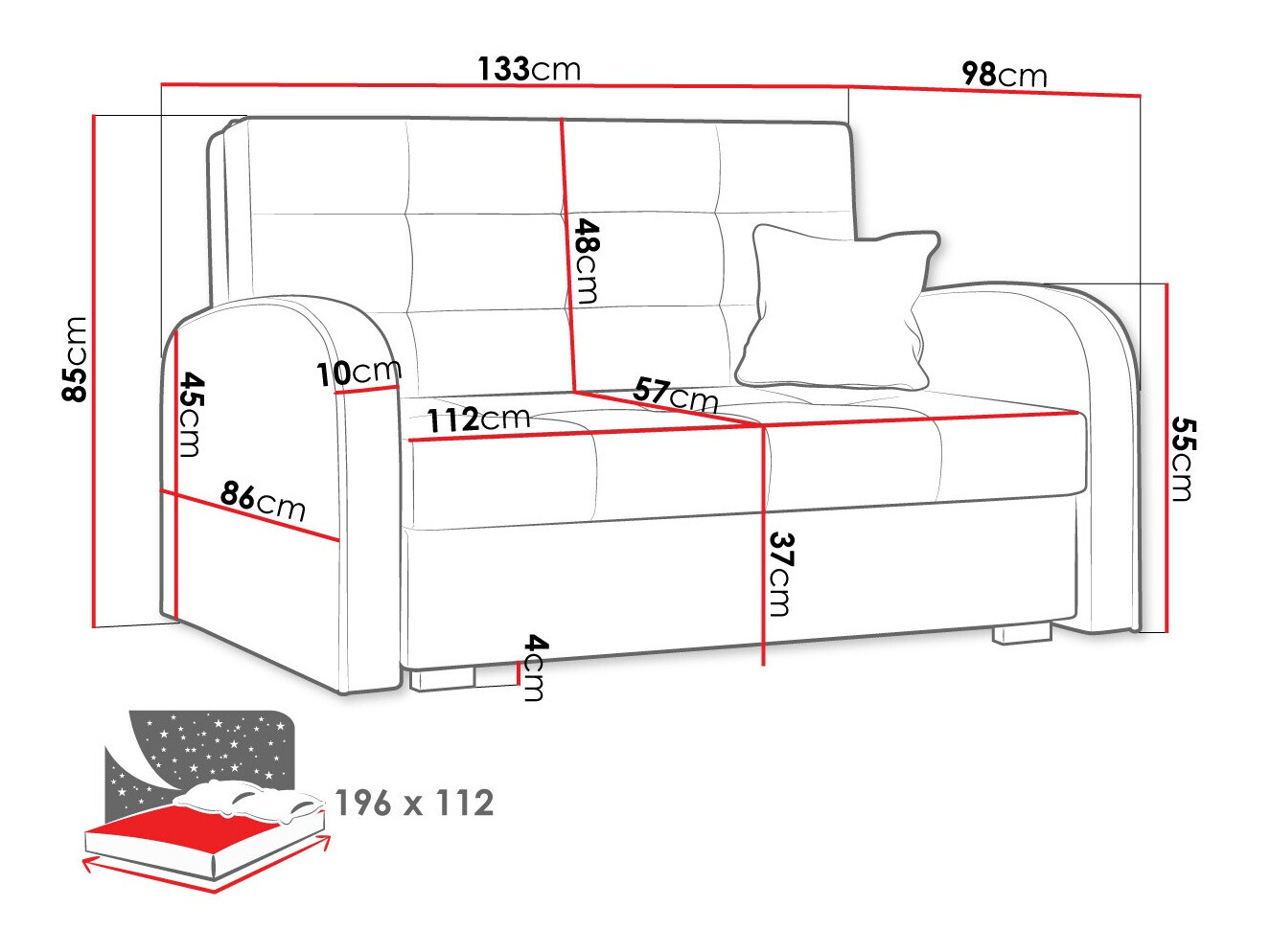 Schlafsofa Silona II (Aragon 03)