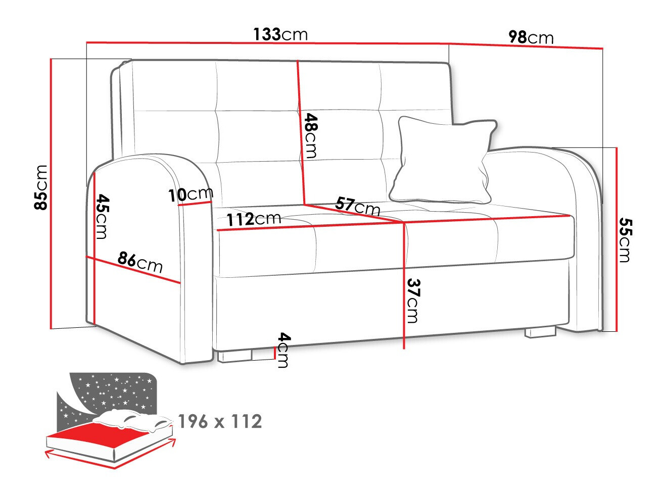 Schlafsofa Silona II (Aragon 80)