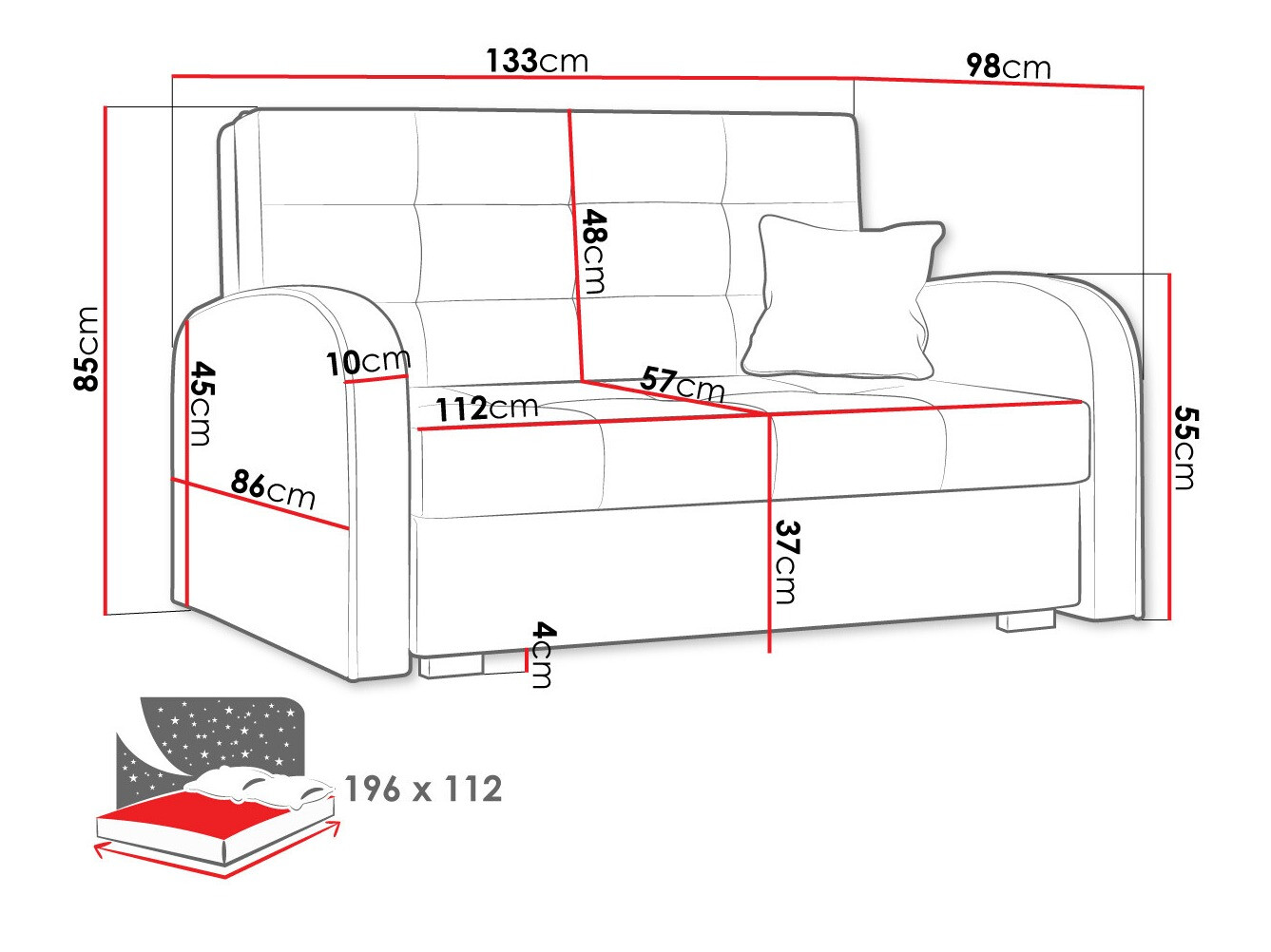 Schlafsofa Silona II (Aragon 93)