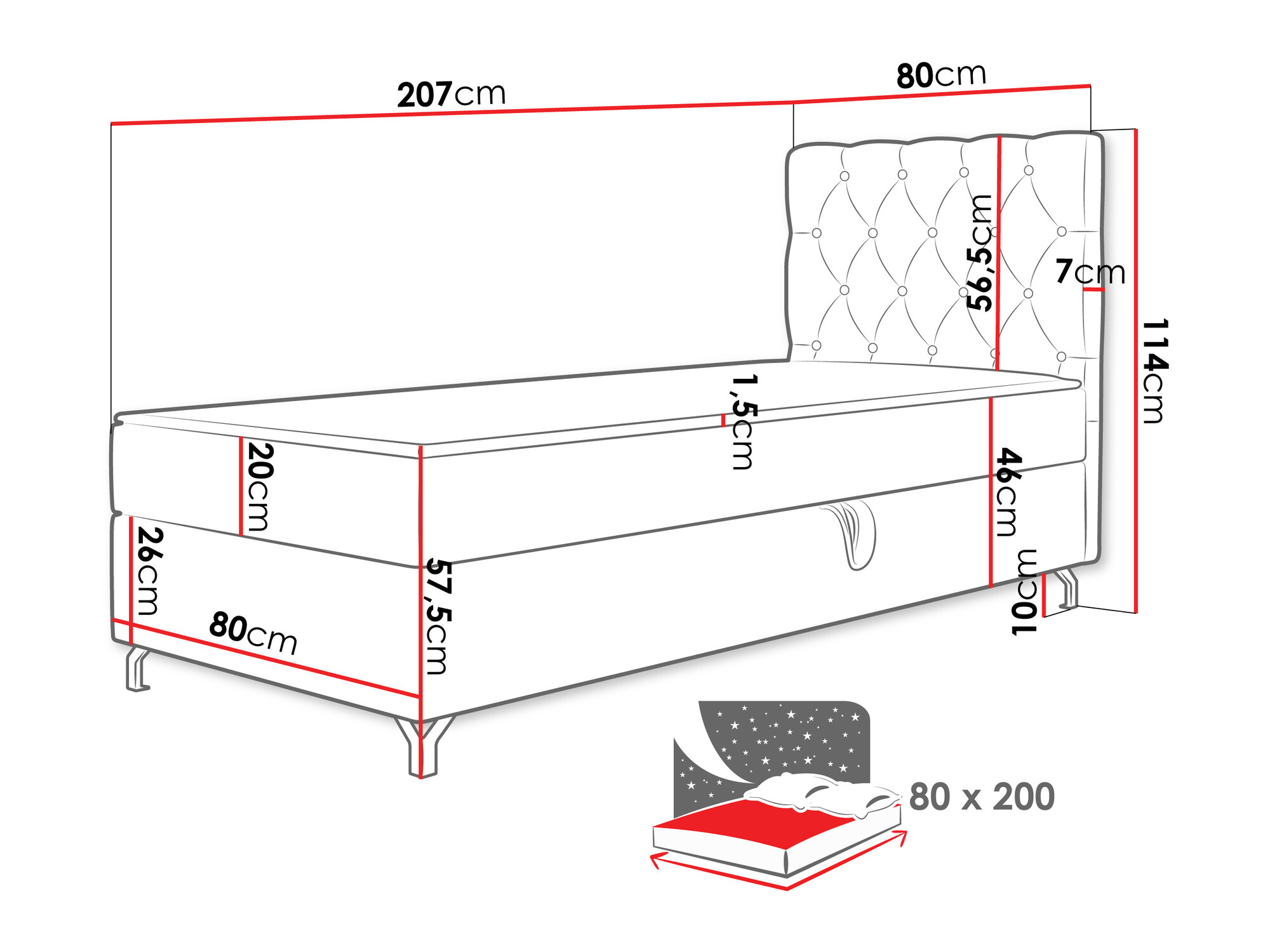 Boxspringbett Memphis 142 (Manila 18)