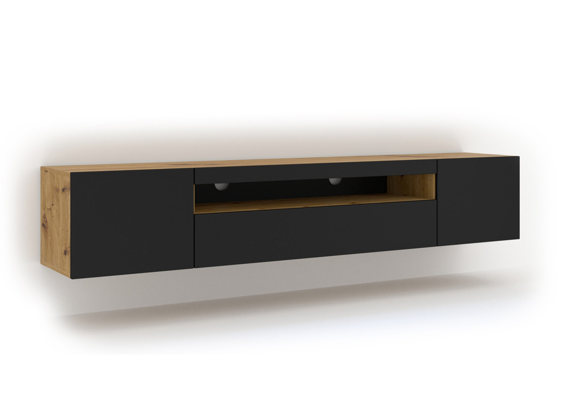 TV-Möbel Morteo 104 (Artisan Eichenholzoptik + Schwarz)