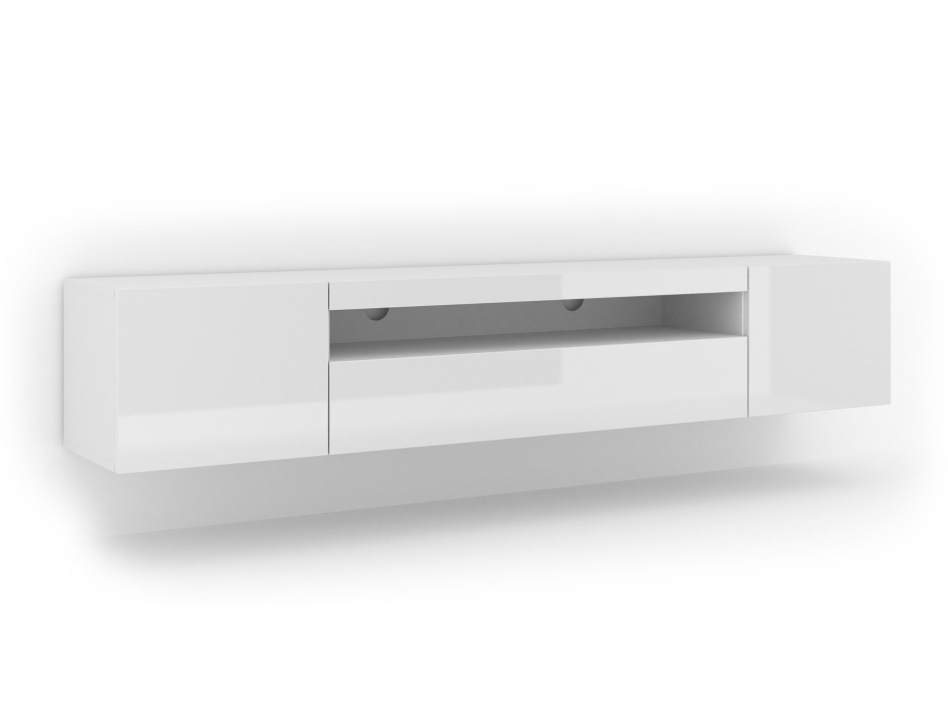 TV-Möbel Morteo 104 (Weiss + Weiss glänzend)