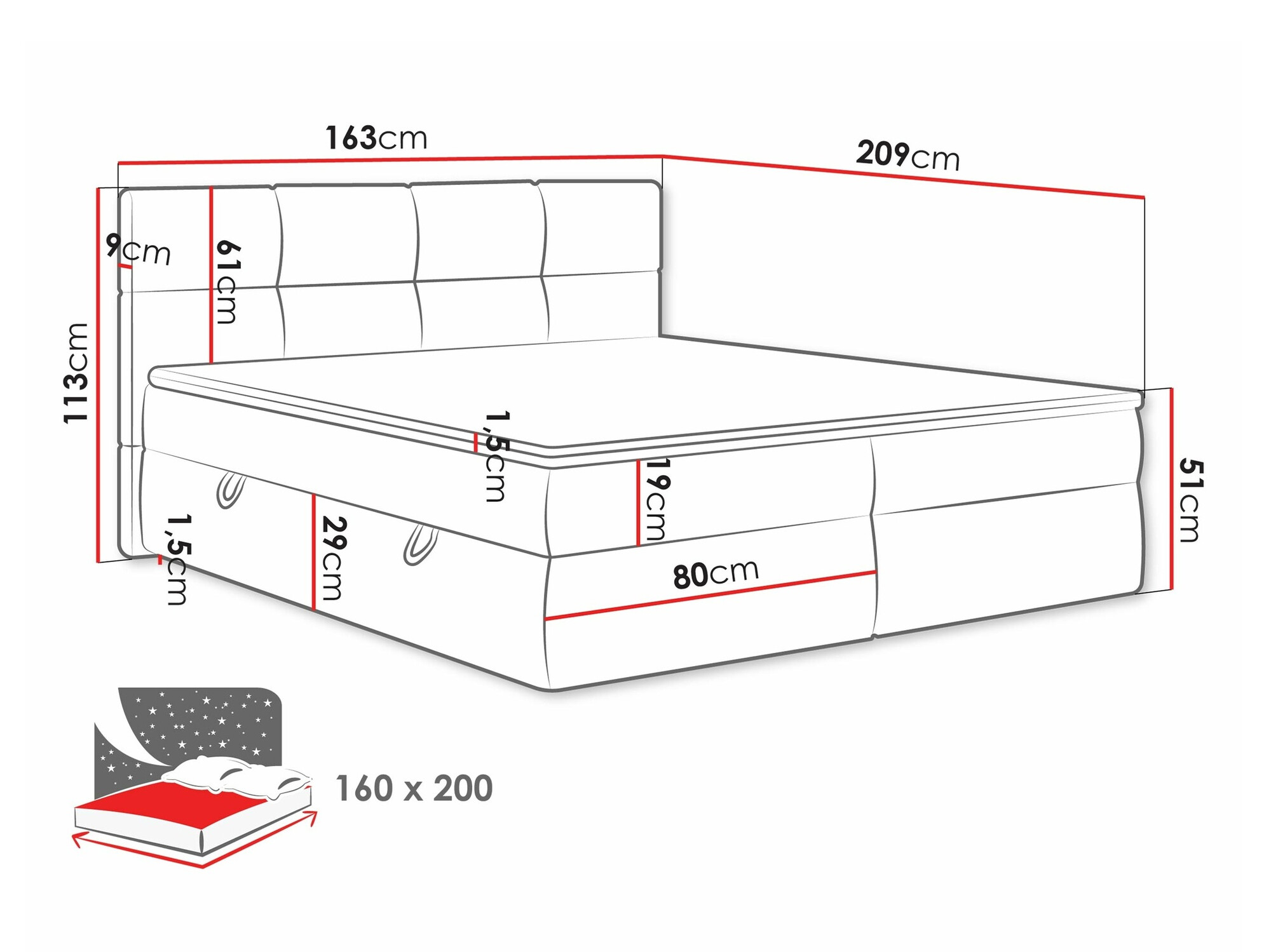 Boxspringbett ComfiDream Nivina (Curio 11)