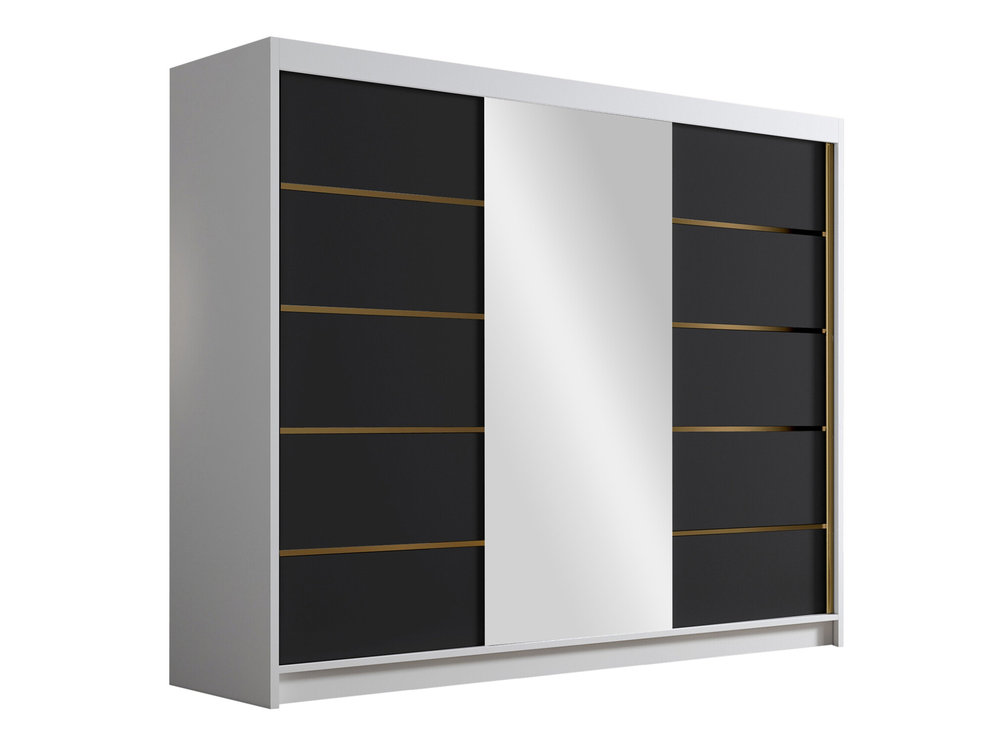 Kleiderschrank Closico 184 (Weiss + Schwarz)