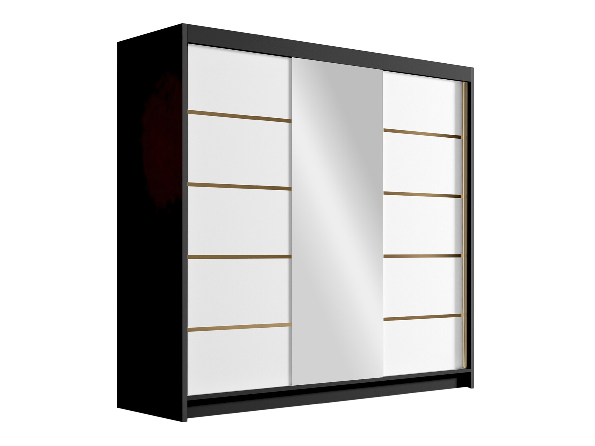 Kleiderschrank Closico Plenor VI (Schwarz + Weiss)