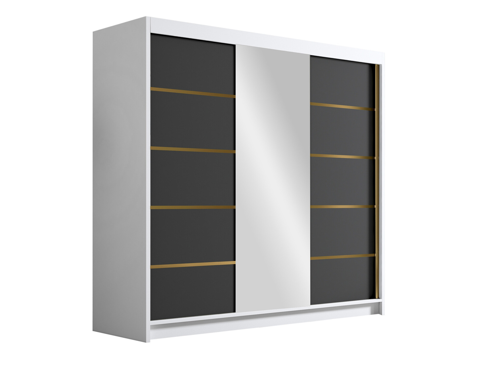 Kleiderschrank Closico Plenor VI (Weiss + Schwarz)