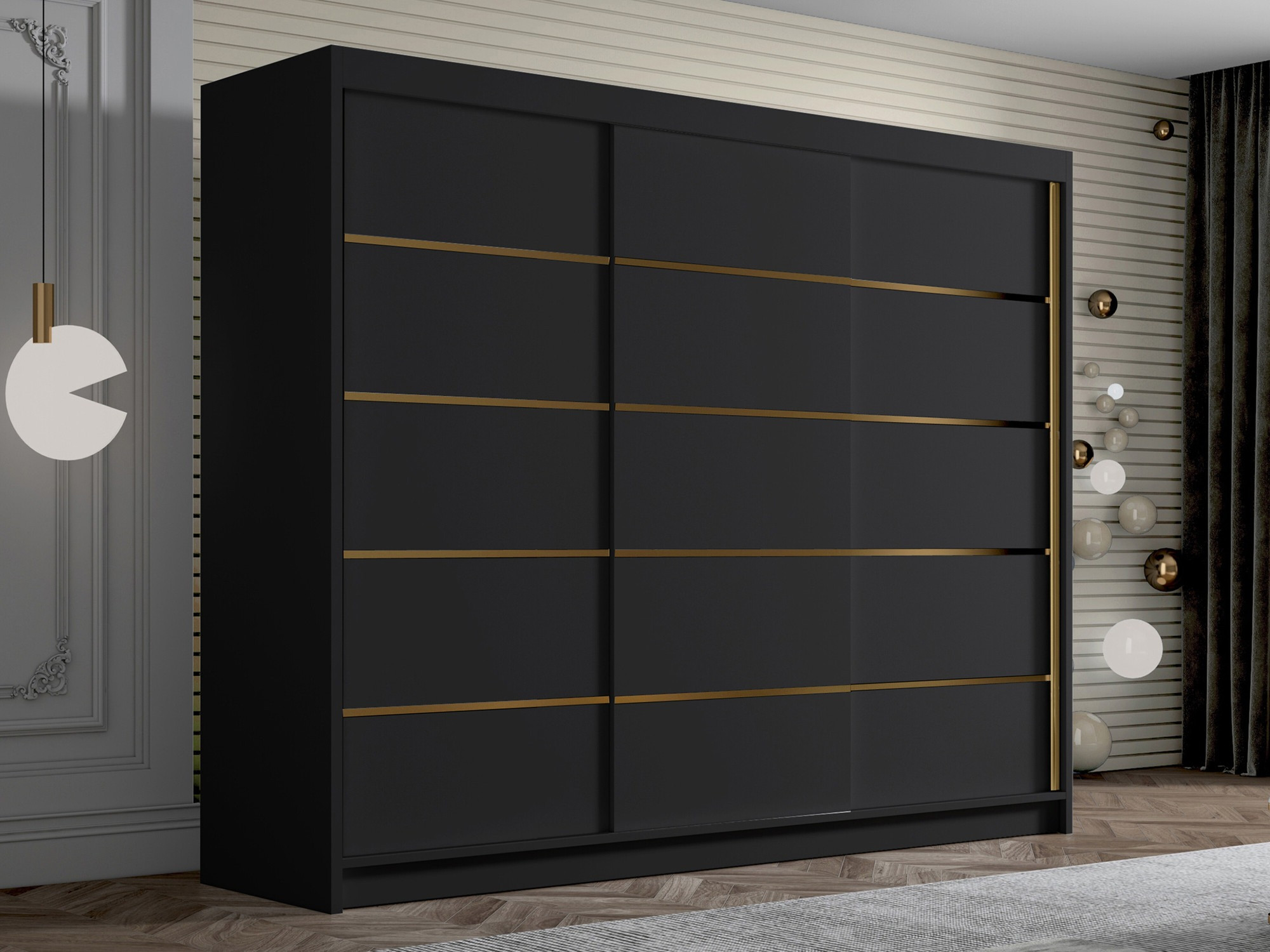Kleiderschrank Closico Veltron II (Schwarz)