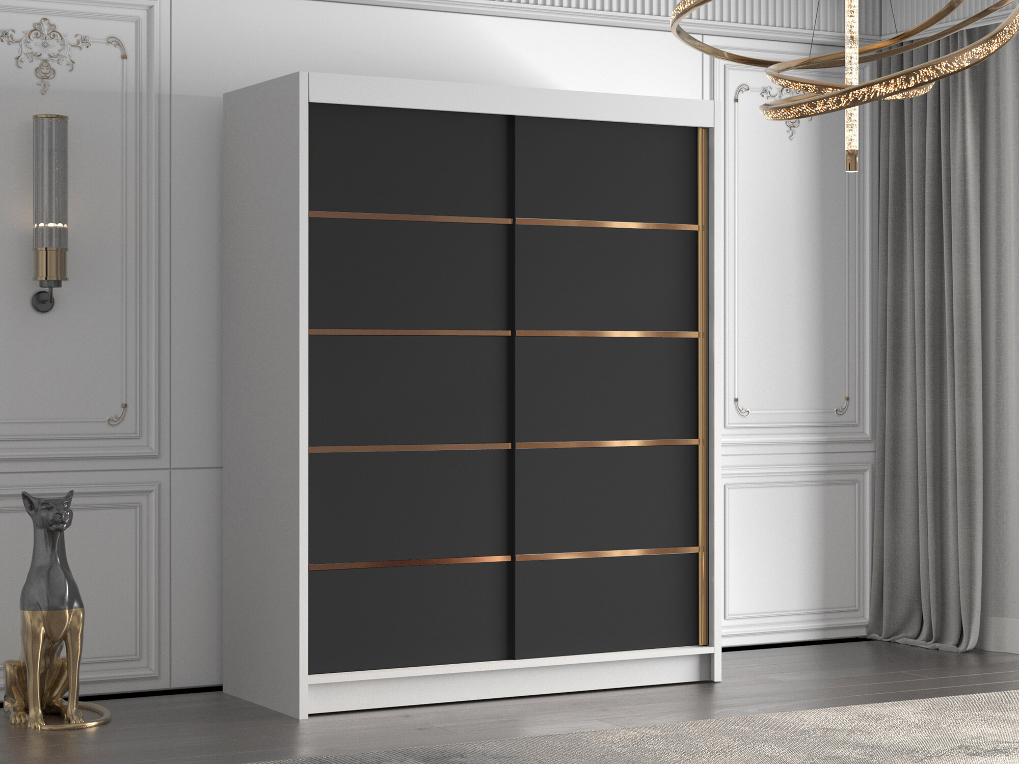 Kleiderschrank Closico Capsa III (Weiss + Schwarz)