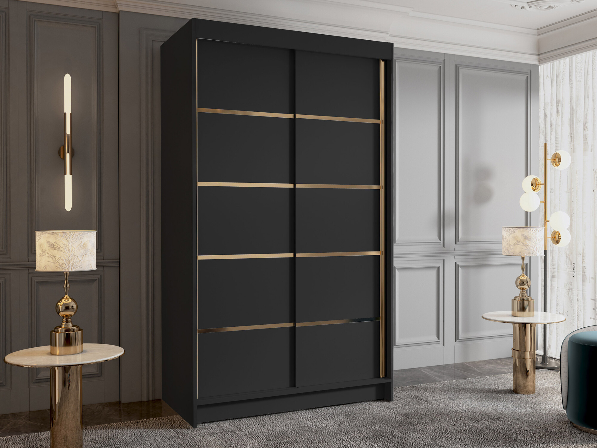 Kleiderschrank Closico Corden III (Schwarz)