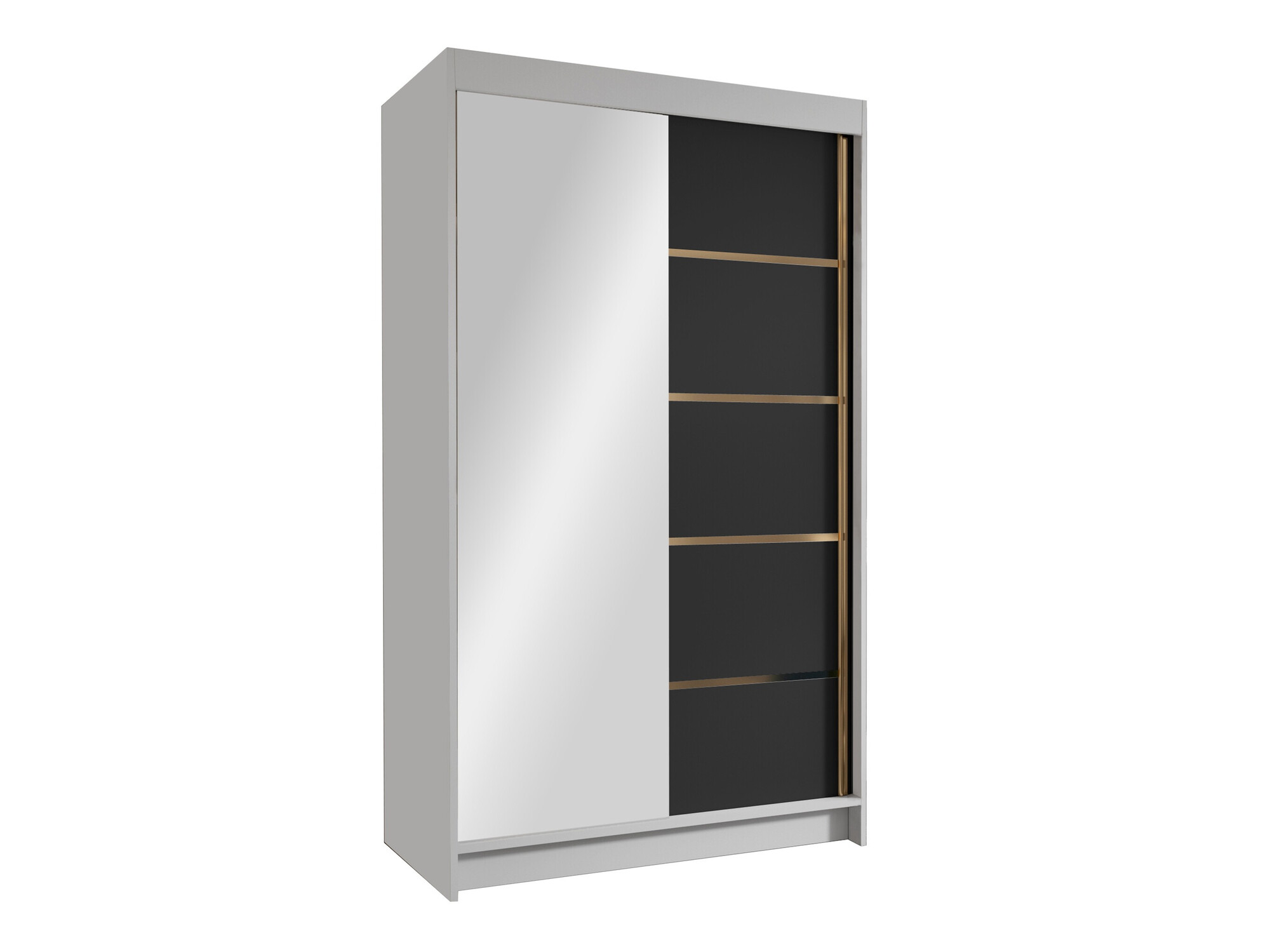 Kleiderschrank Closico Corden III (Weiss + Schwarz)