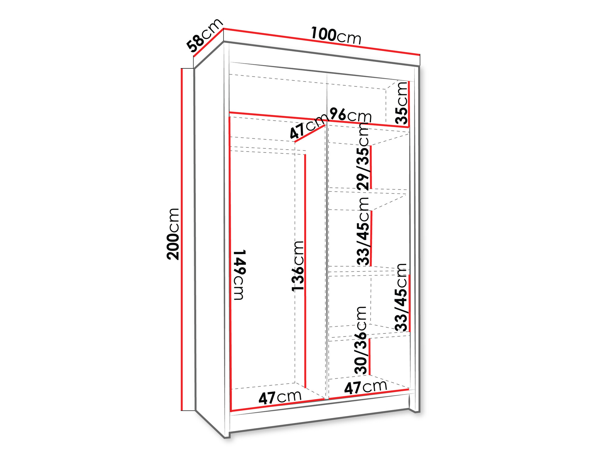 Kleiderschrank Closico Corden III (Weiss)