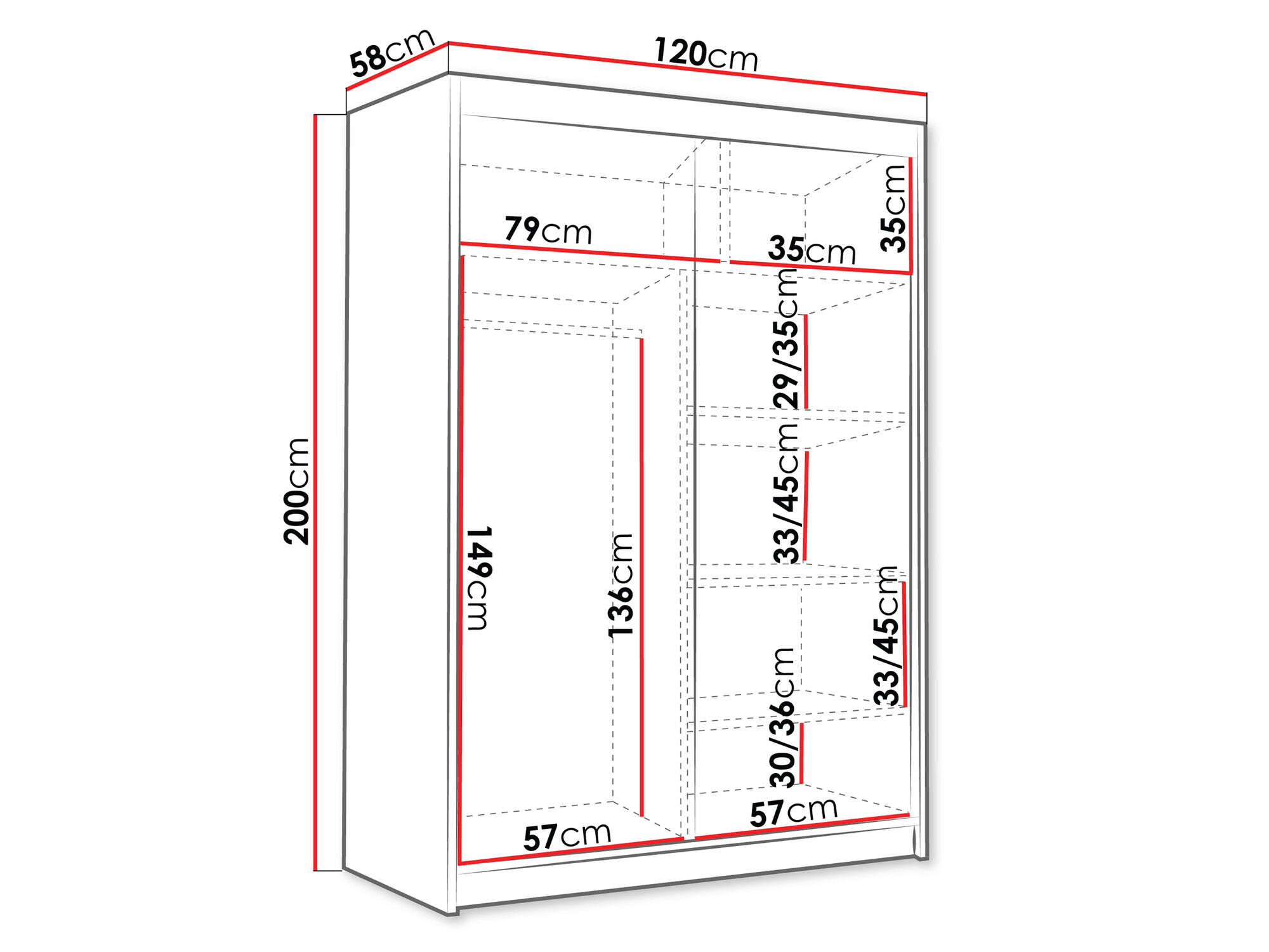 Kleiderschrank Closico Fornix III (Schwarz)