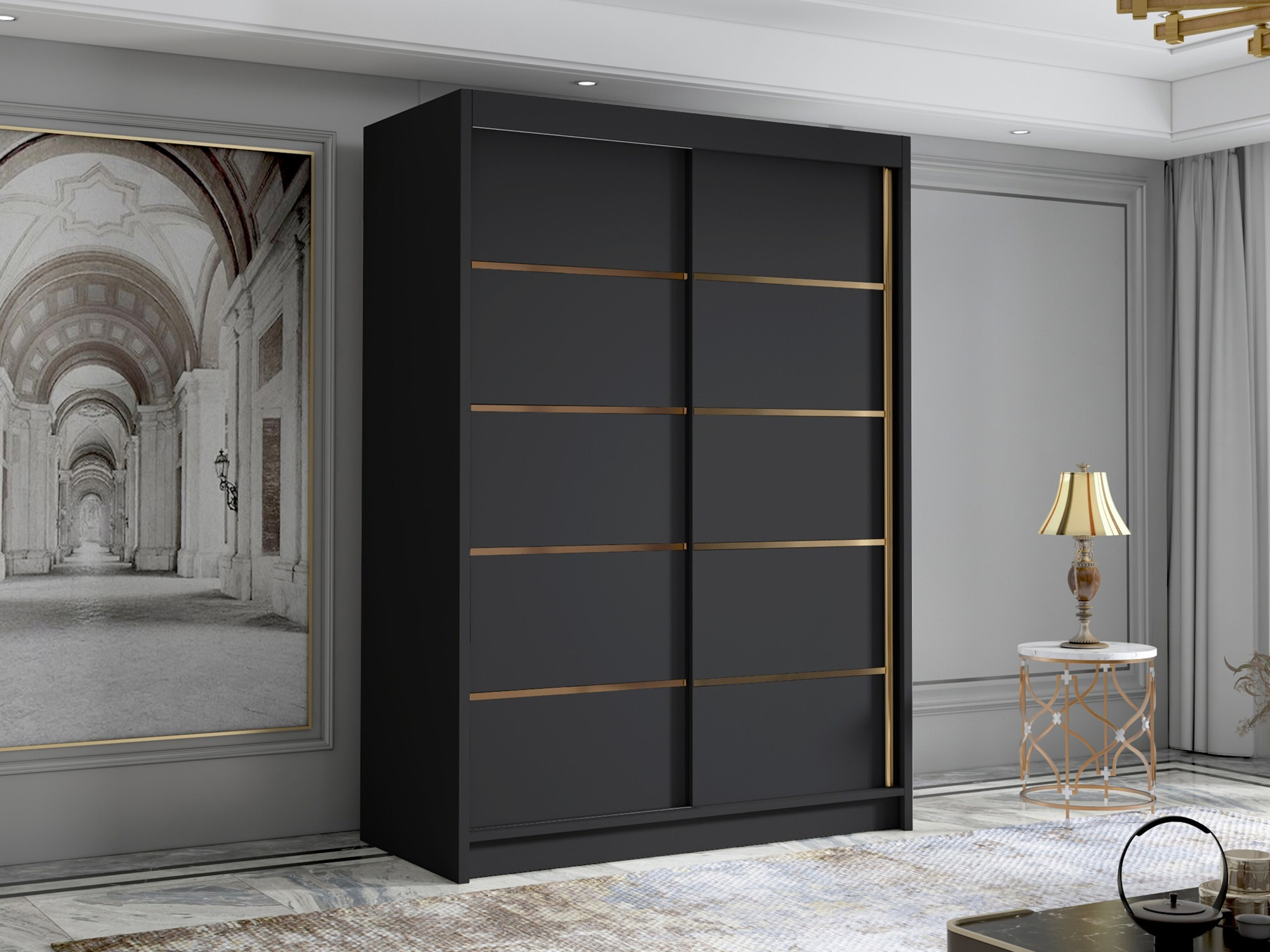 Kleiderschrank Closico Fornix III (Schwarz)