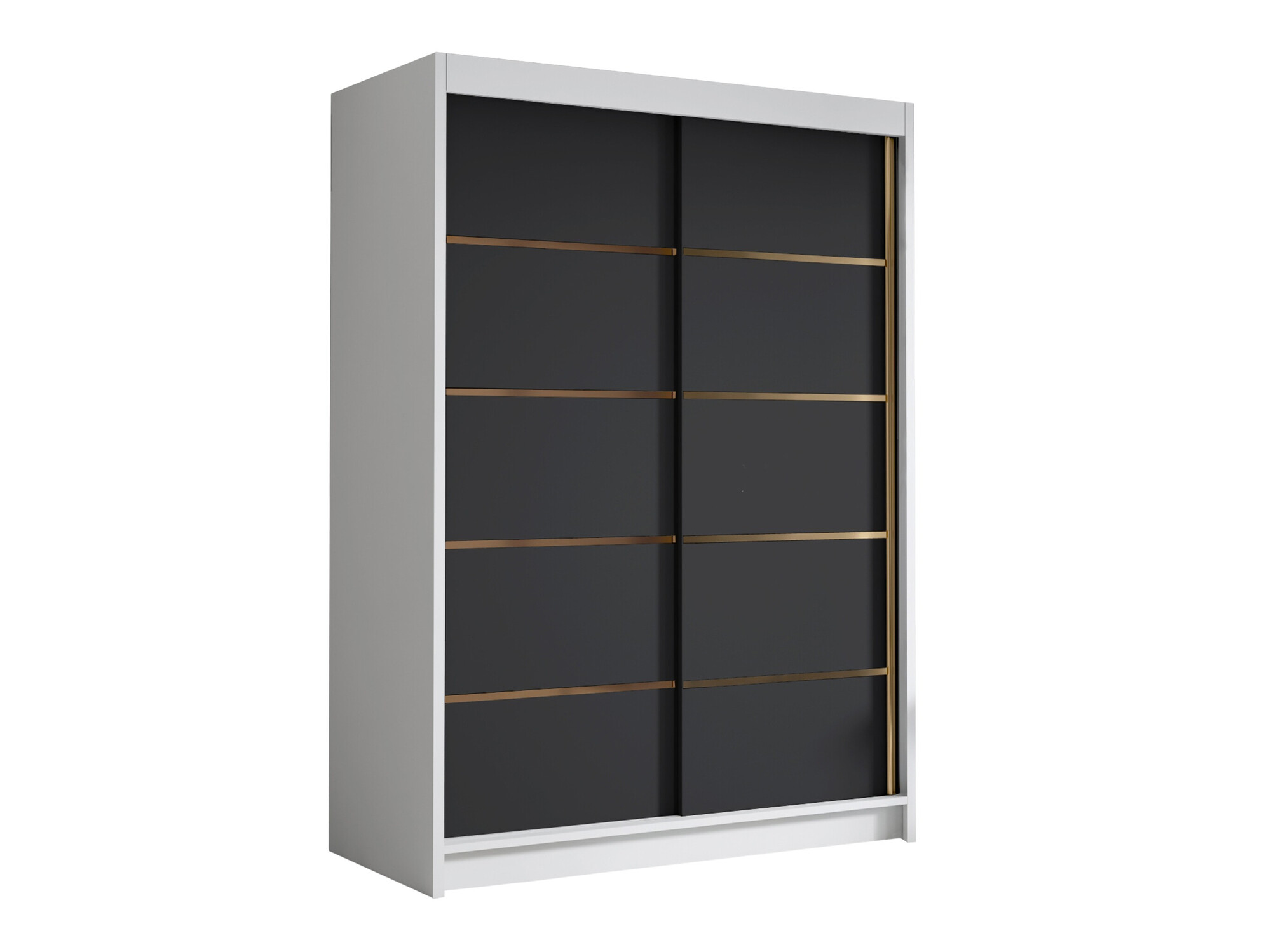 Kleiderschrank Closico Fornix III (Weiss + Schwarz)