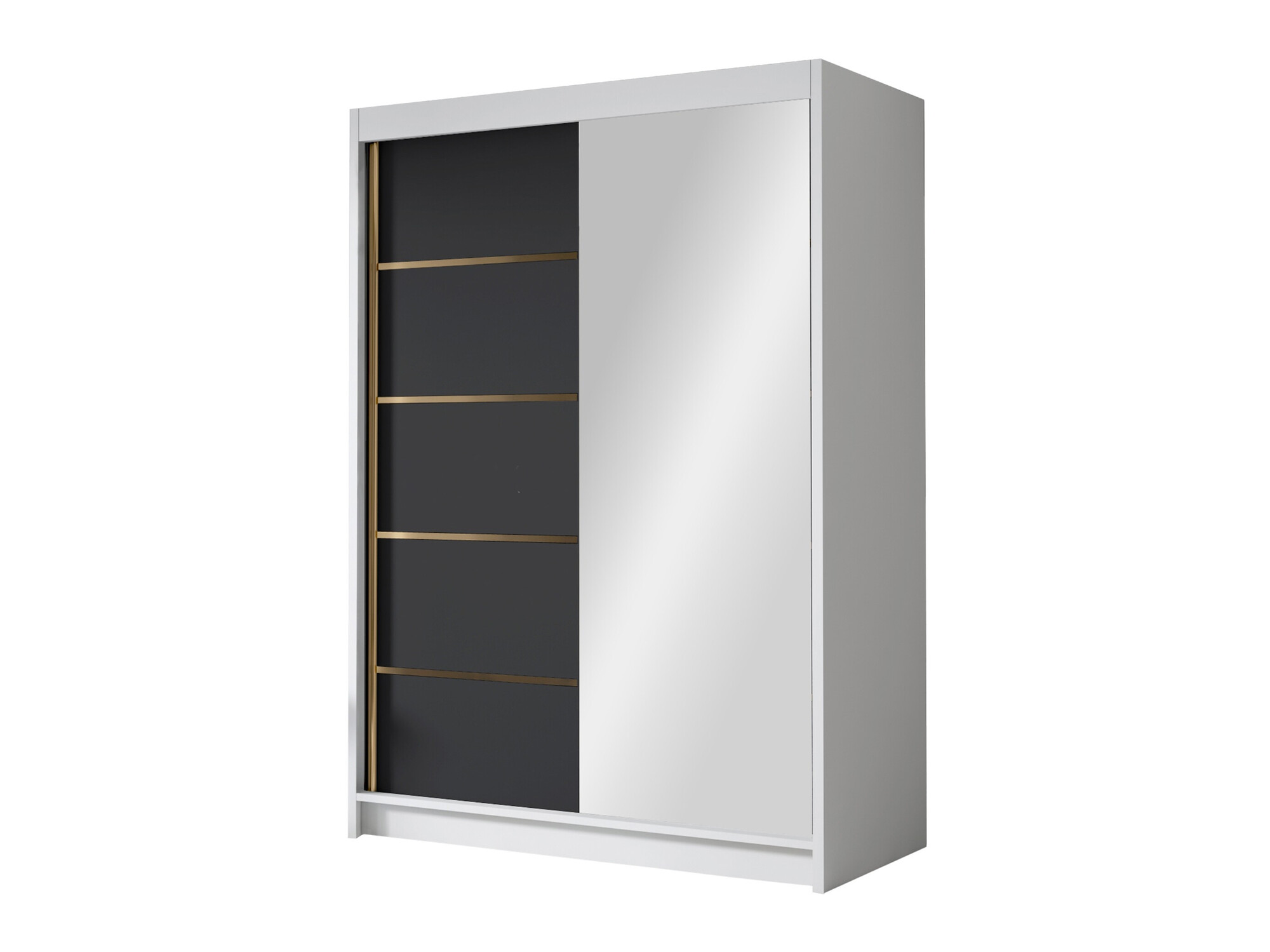 Kleiderschrank Closico Fornix III (Weiss + Schwarz)