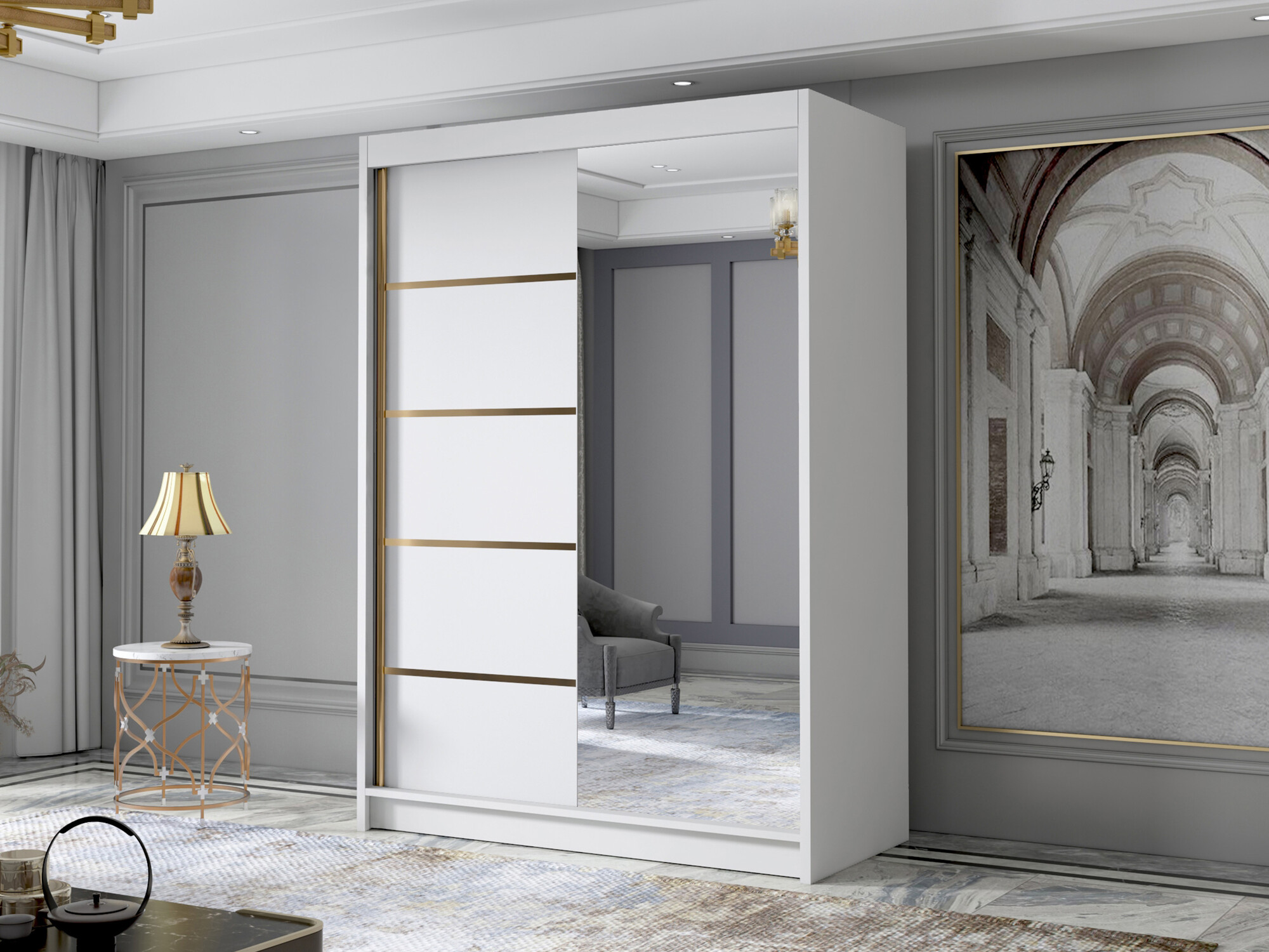 Kleiderschrank Closico Fornix III (Weiss)