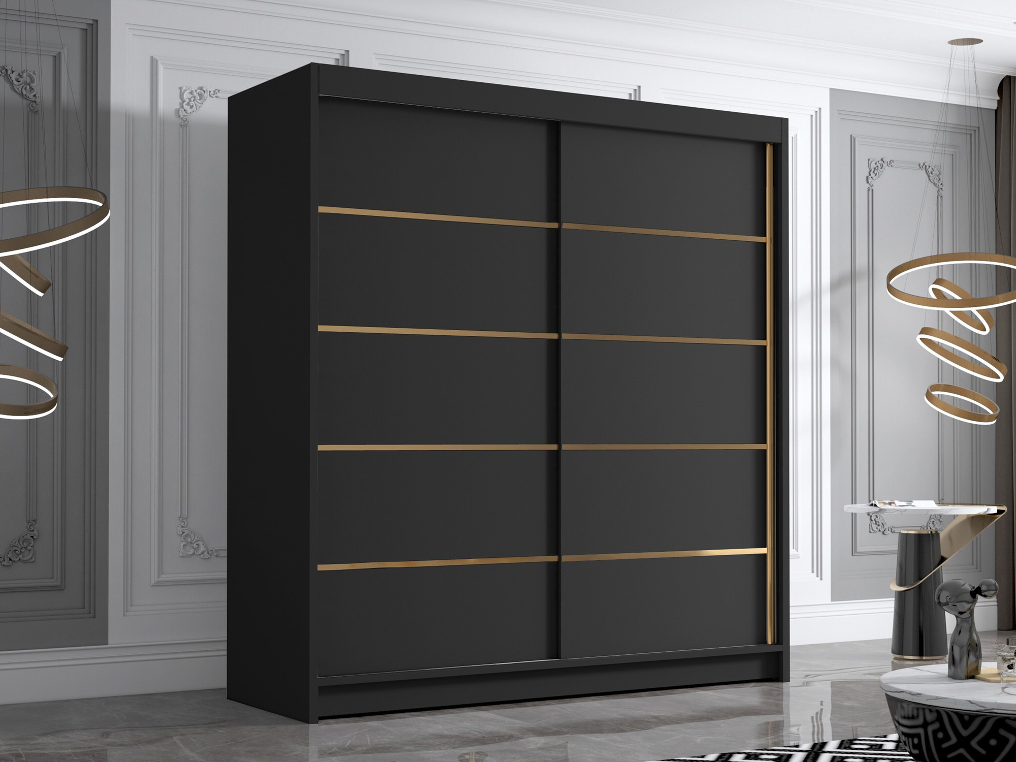 Kleiderschrank Closico Vallor III (Schwarz)