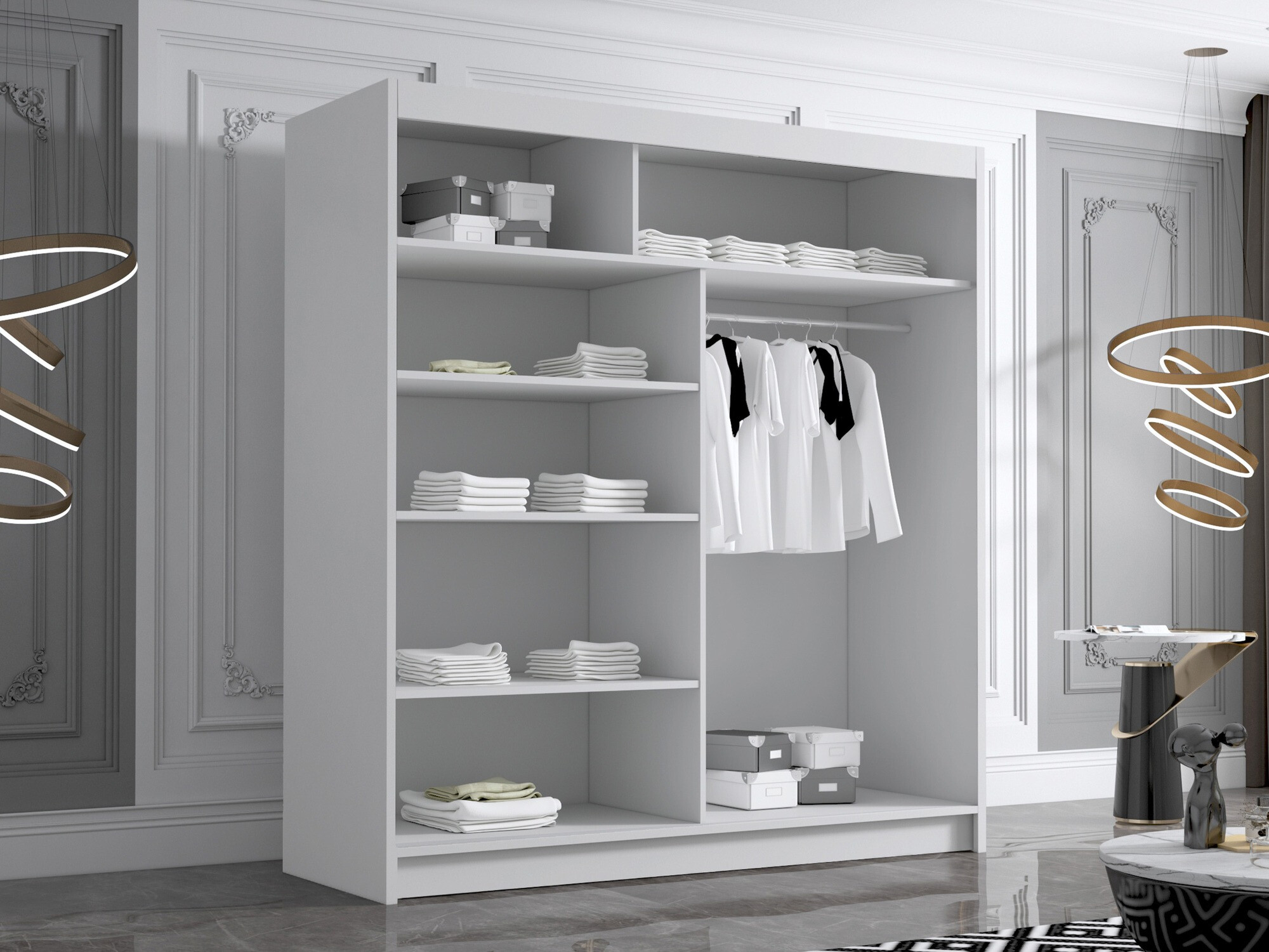 Kleiderschrank Closico Vallor III (Schwarz)