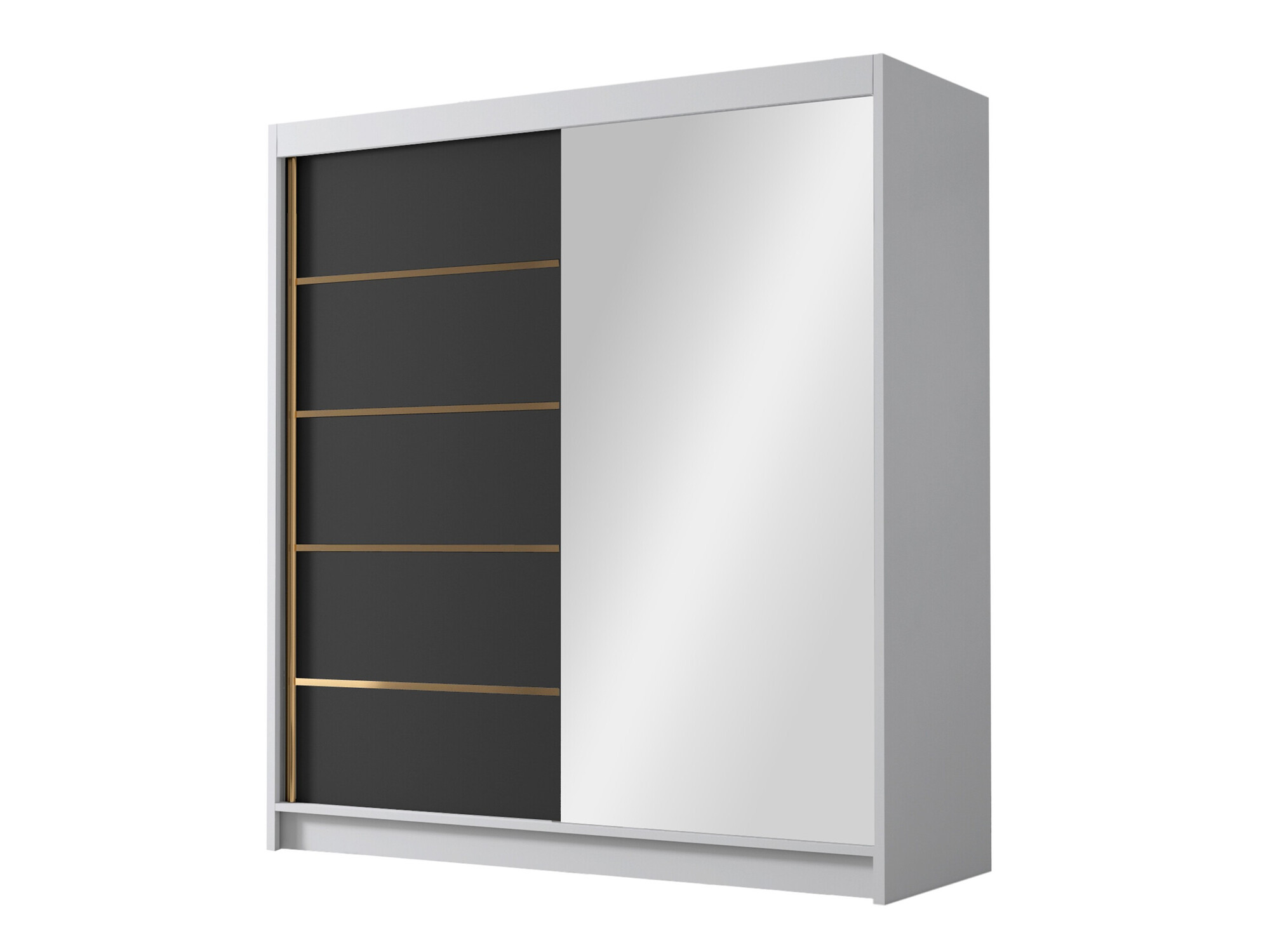 Kleiderschrank Closico Vallor III (Weiss + Schwarz)