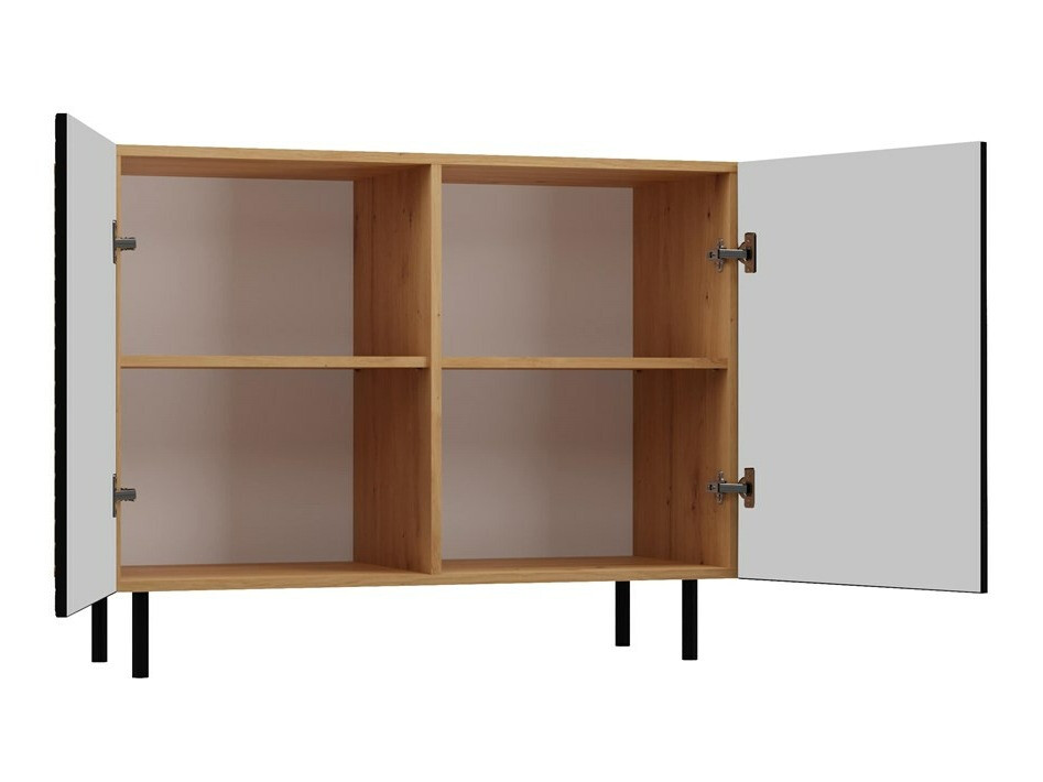 Sideboard Romseru 101 (Schwarz + Artisan Eichenholzoptik)