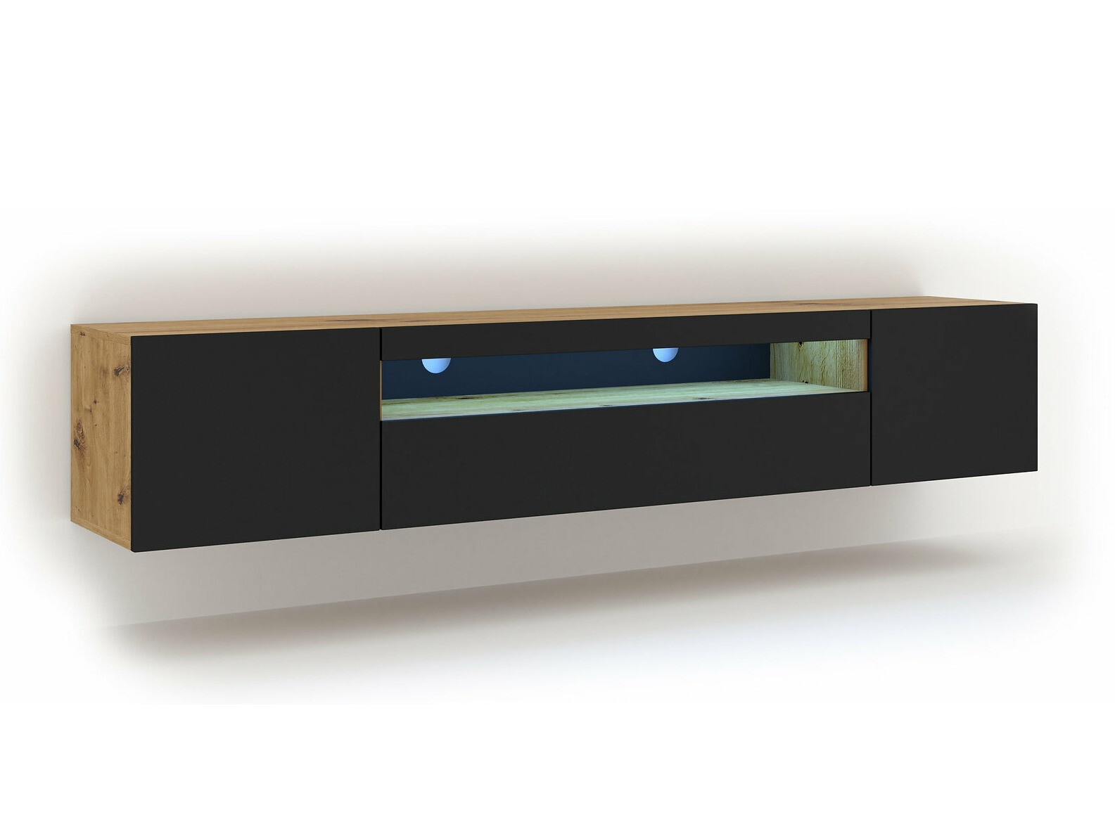 TV-Möbel Morteo 104 (Artisan Eichenholzoptik + Schwarz)