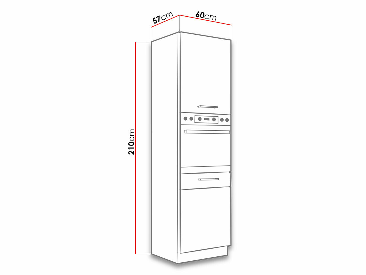 Modularer Schrank für Einbaugeräte Wood Dark 123