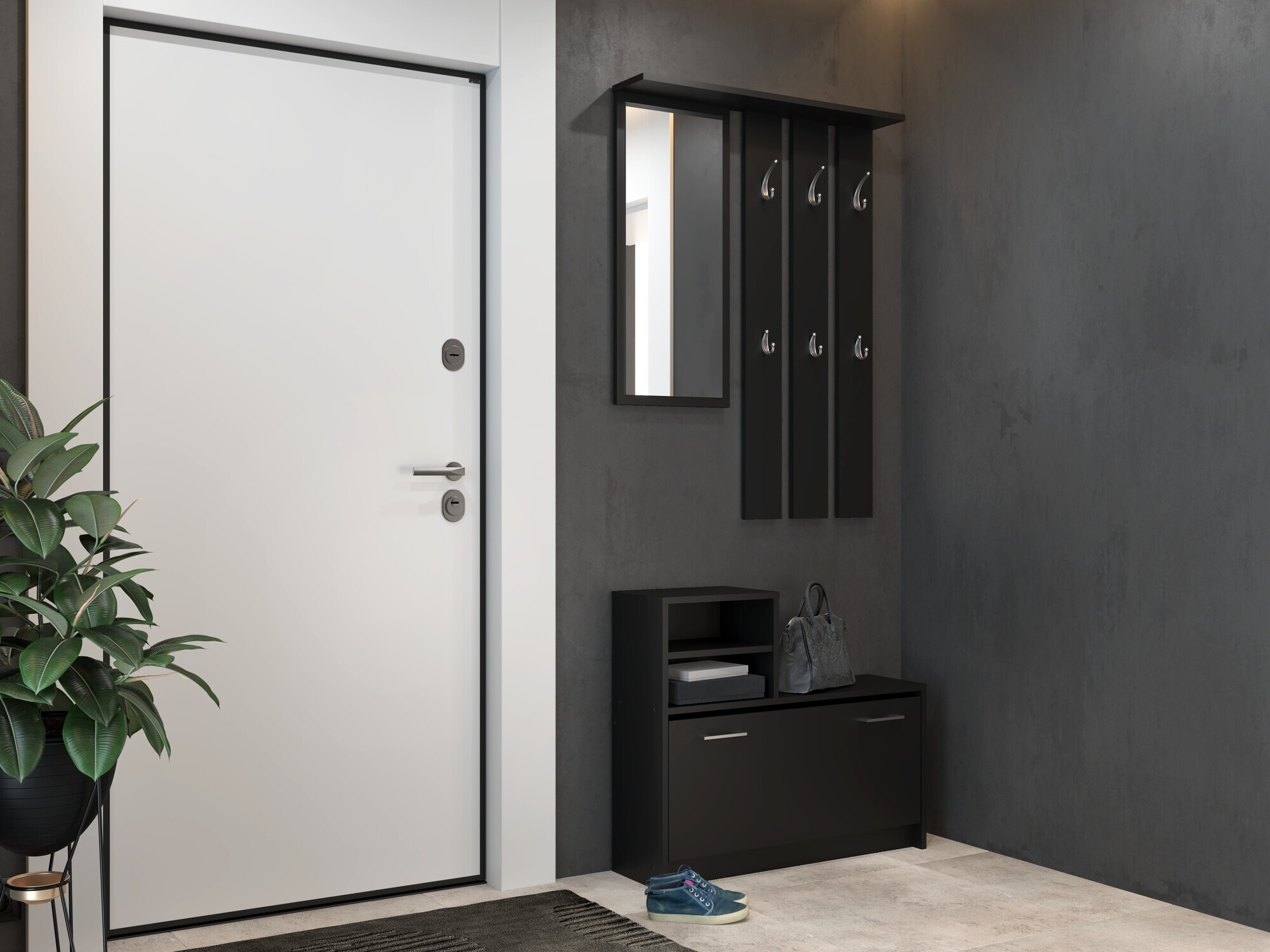 Flurgarnitur Mandeville 144 (Schwarz)