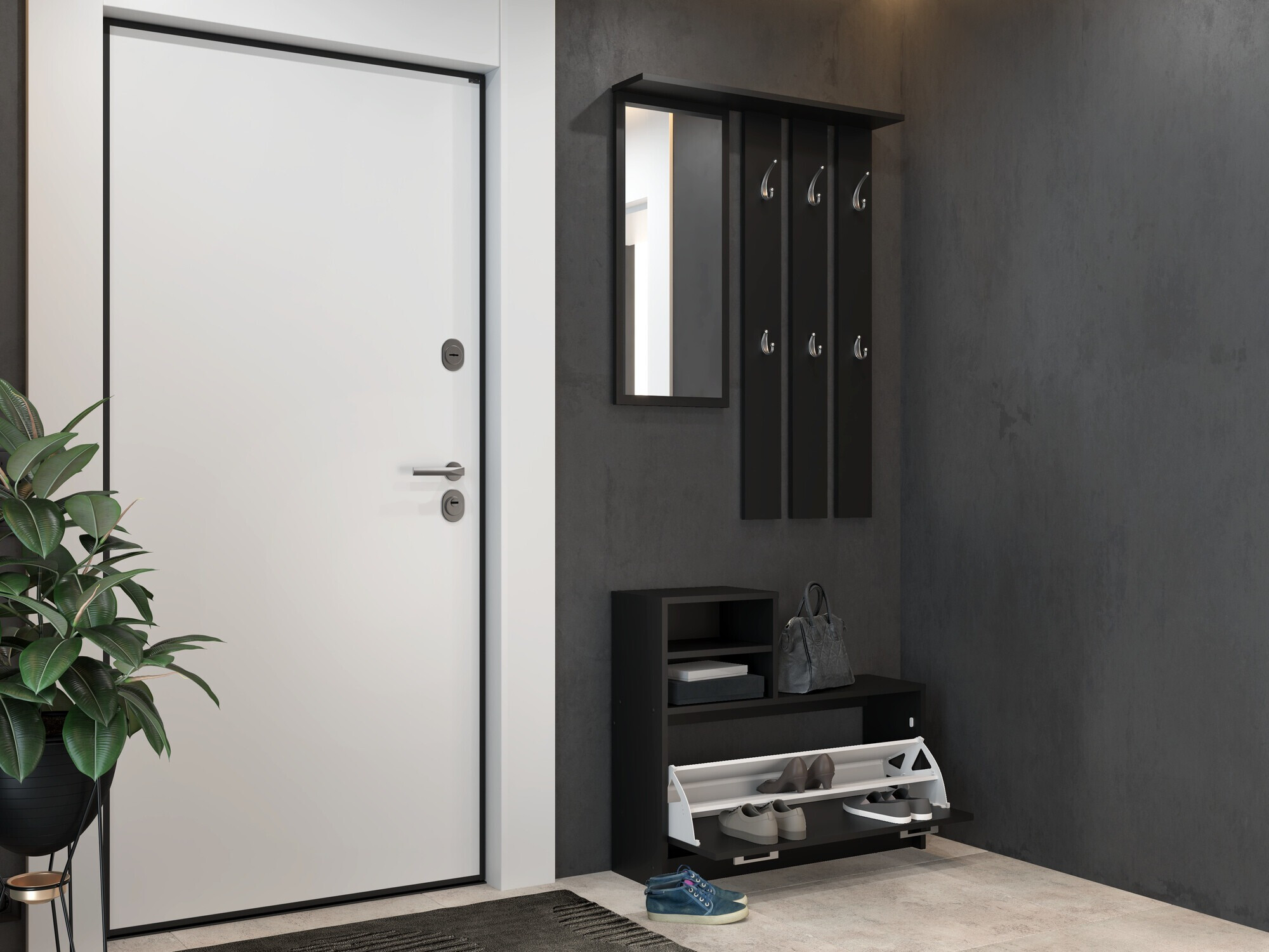 Flurgarnitur Mandeville 144 (Schwarz)