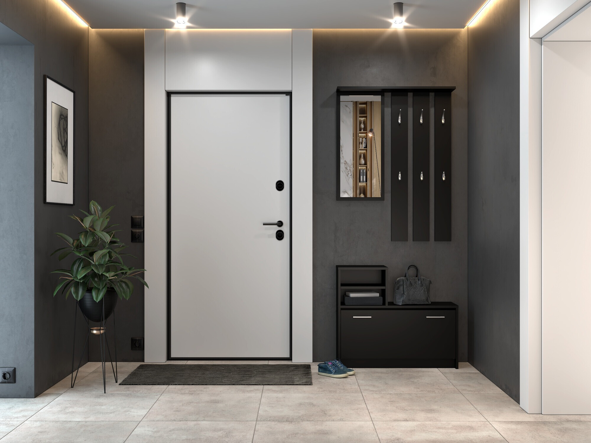 Flurgarnitur Mandeville 144 (Schwarz)