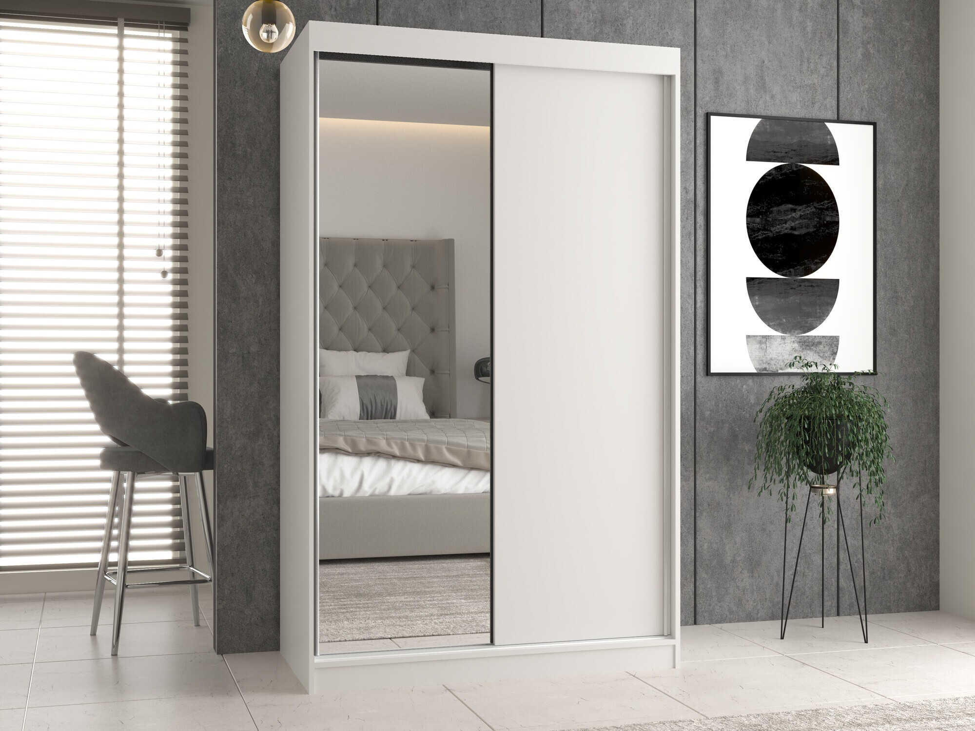 Kleiderschrank Mandeville 155 (Weiss)