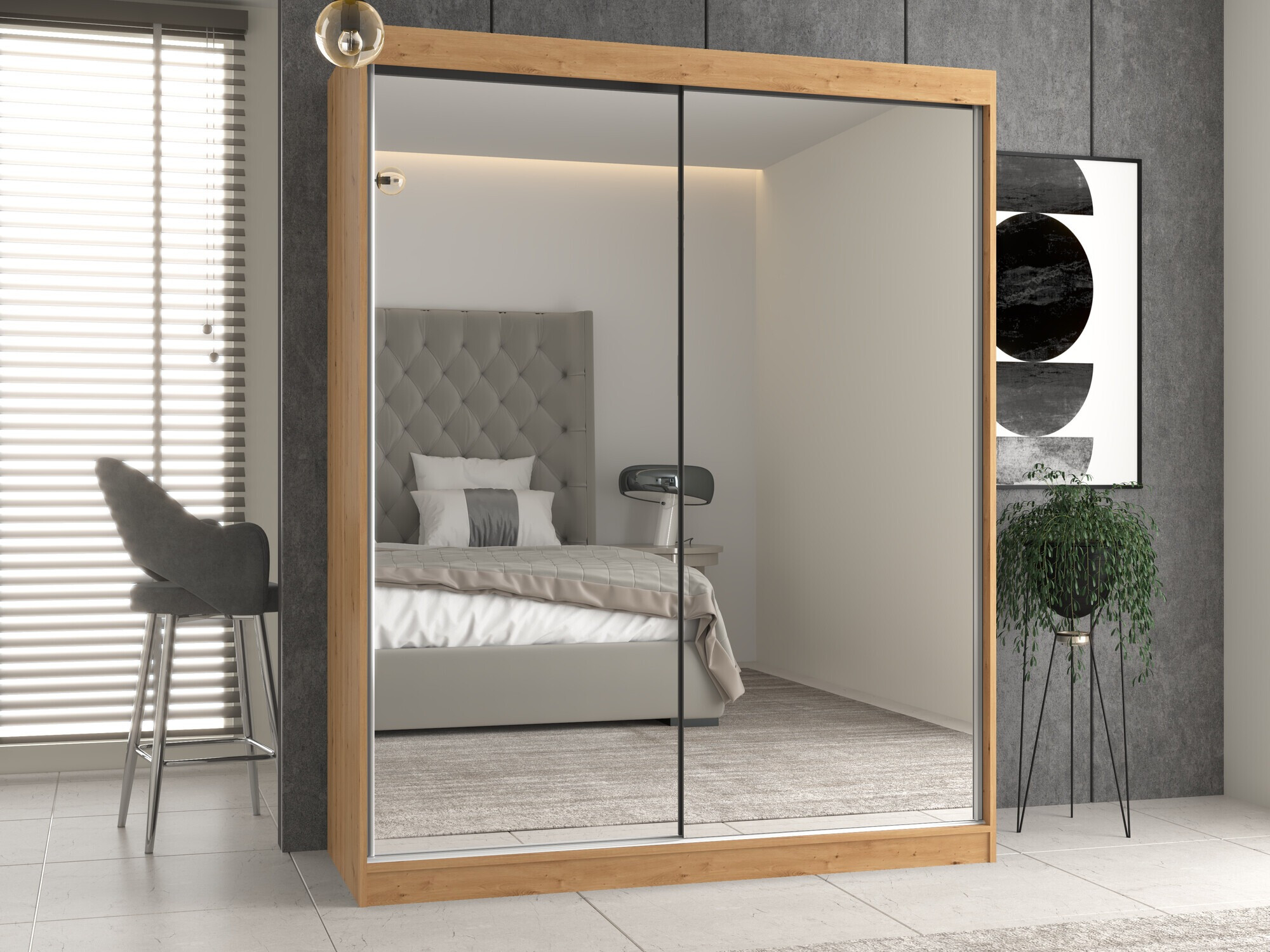 Kleiderschrank Mandeville 165 (Artisan Eichenholzoptik)