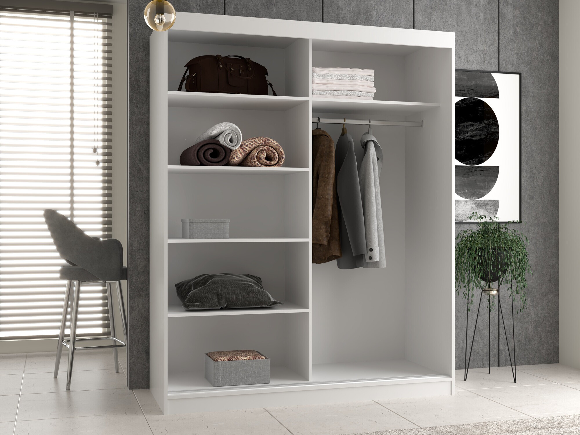 Kleiderschrank Mandeville 167 (Weiss)