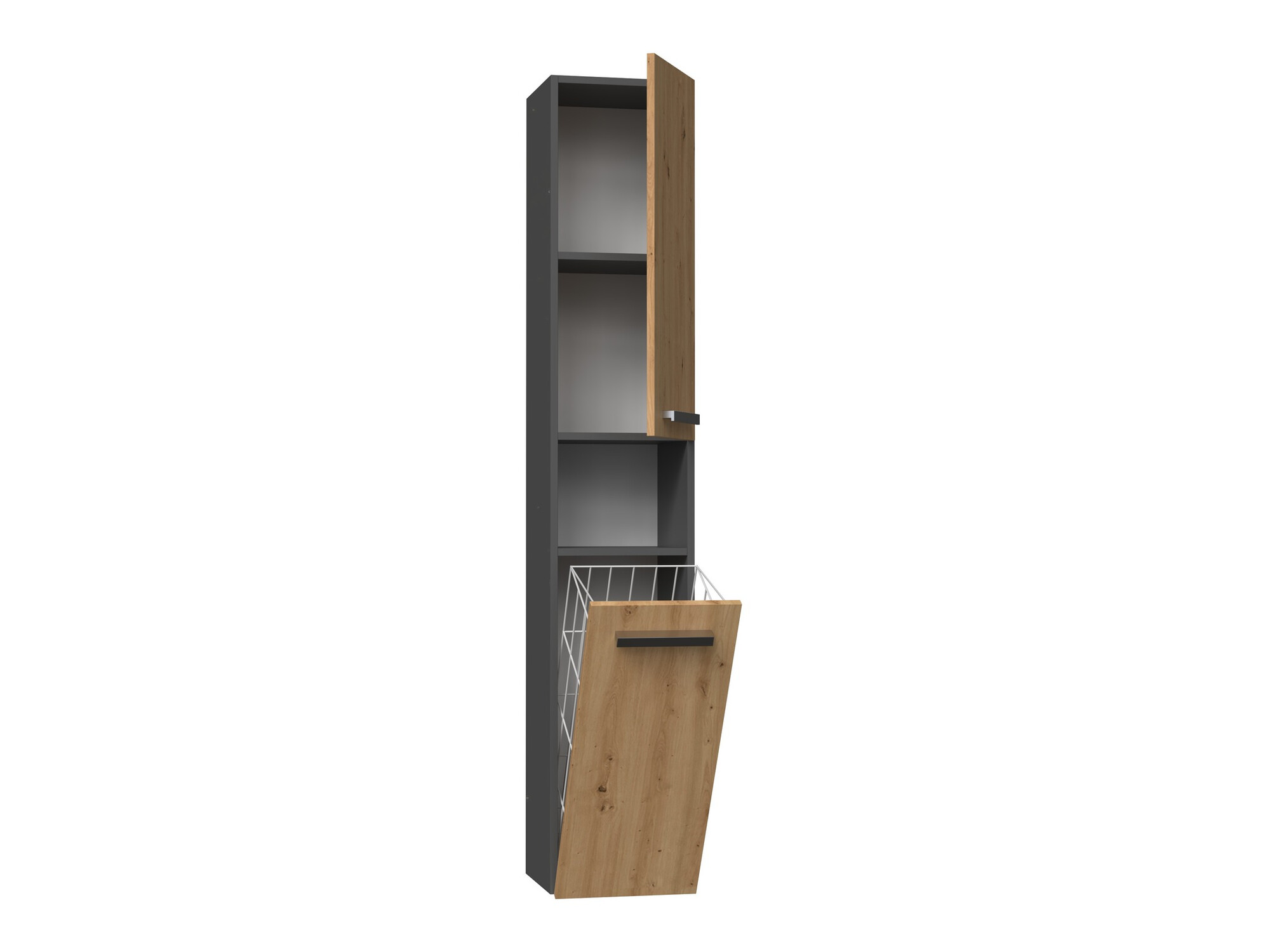 Stehender Badezimmerschrank Nolmaru 106 (Anthrazit + Artisan Eichenholzoptik)