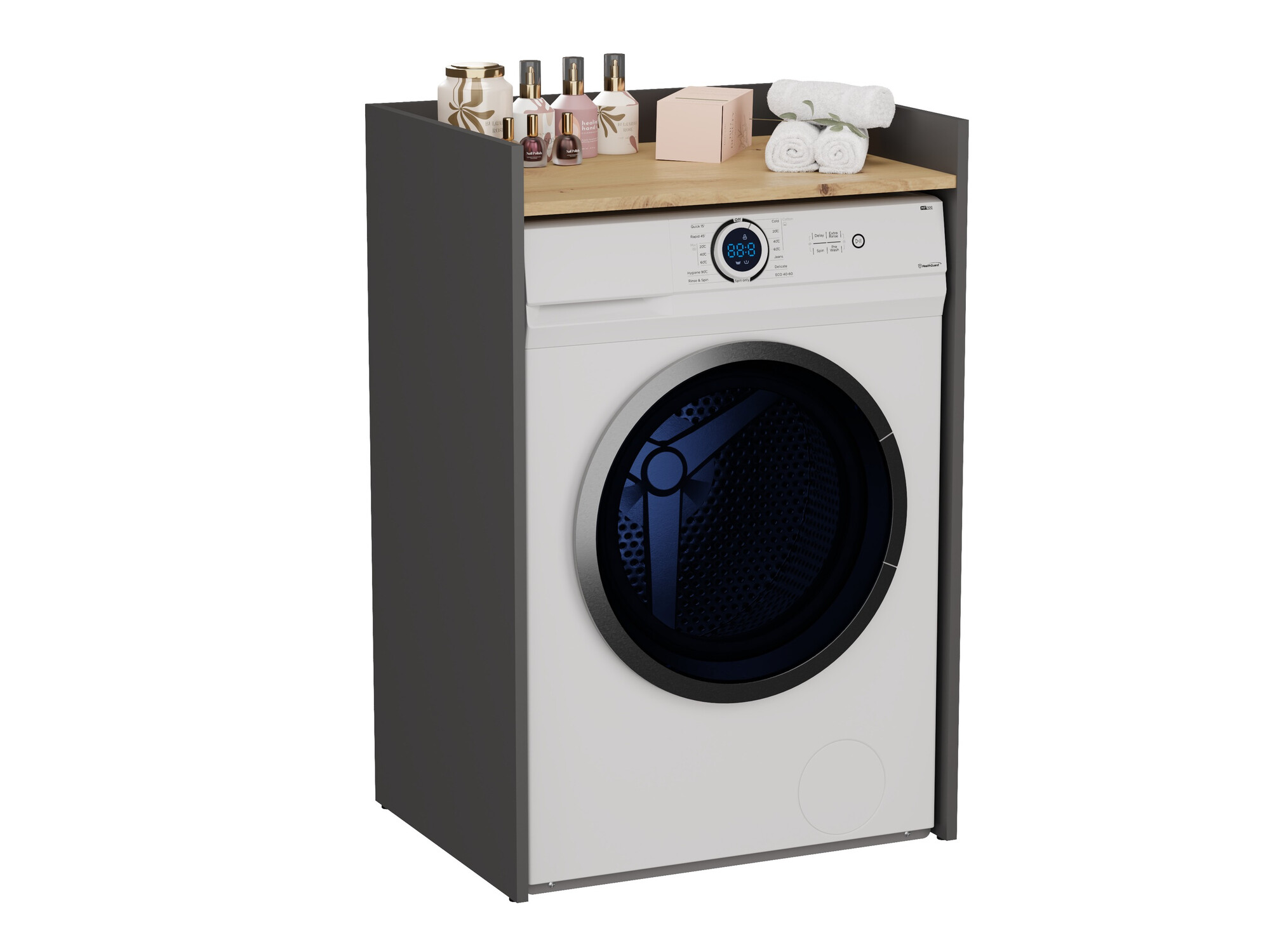 Badezimmer-Regal Balelbo 102 (Anthrazit + Artisan Eichenholzoptik)