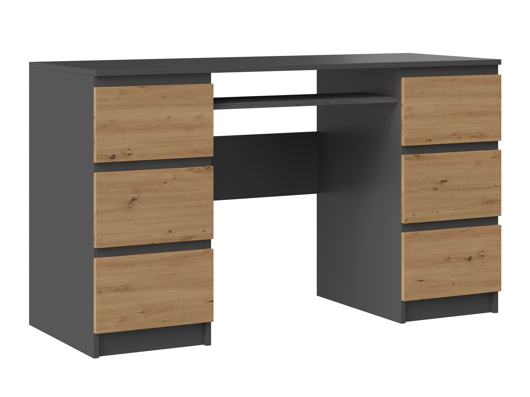 Bürotisch Mandeville 178 (Anthrazit + Artisan Eichenholzoptik)