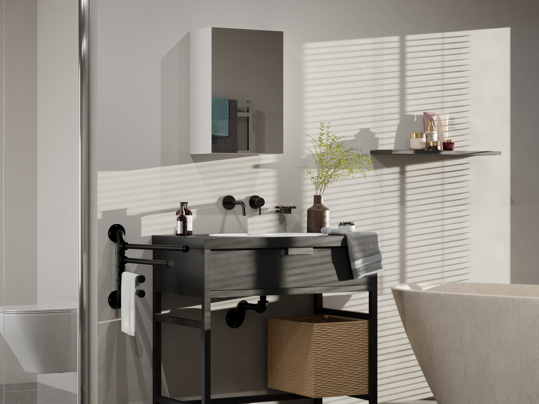 Spiegelschrank fürs Badezimmer Balelbo 100 (Weiss)