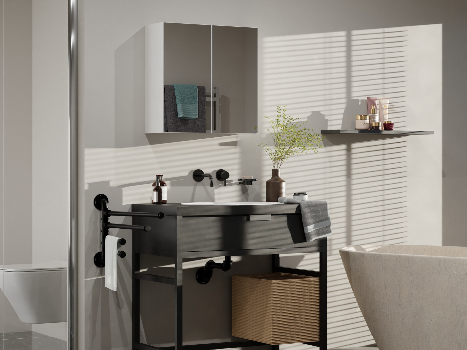 Spiegelschrank fürs Badezimmer Balelbo 101 (Weiss)