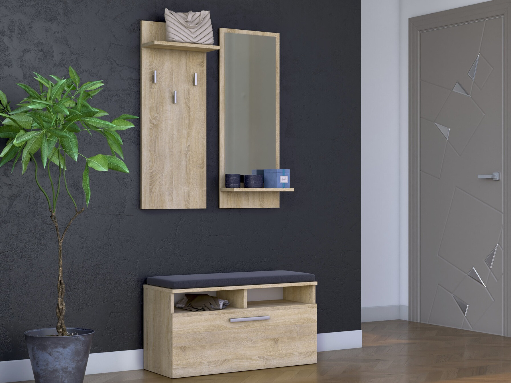 Flurgarnitur Mandeville 190 (Sonoma eichenholz)