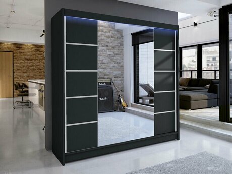 Kleiderschrank Closico 154 (Schwarz)