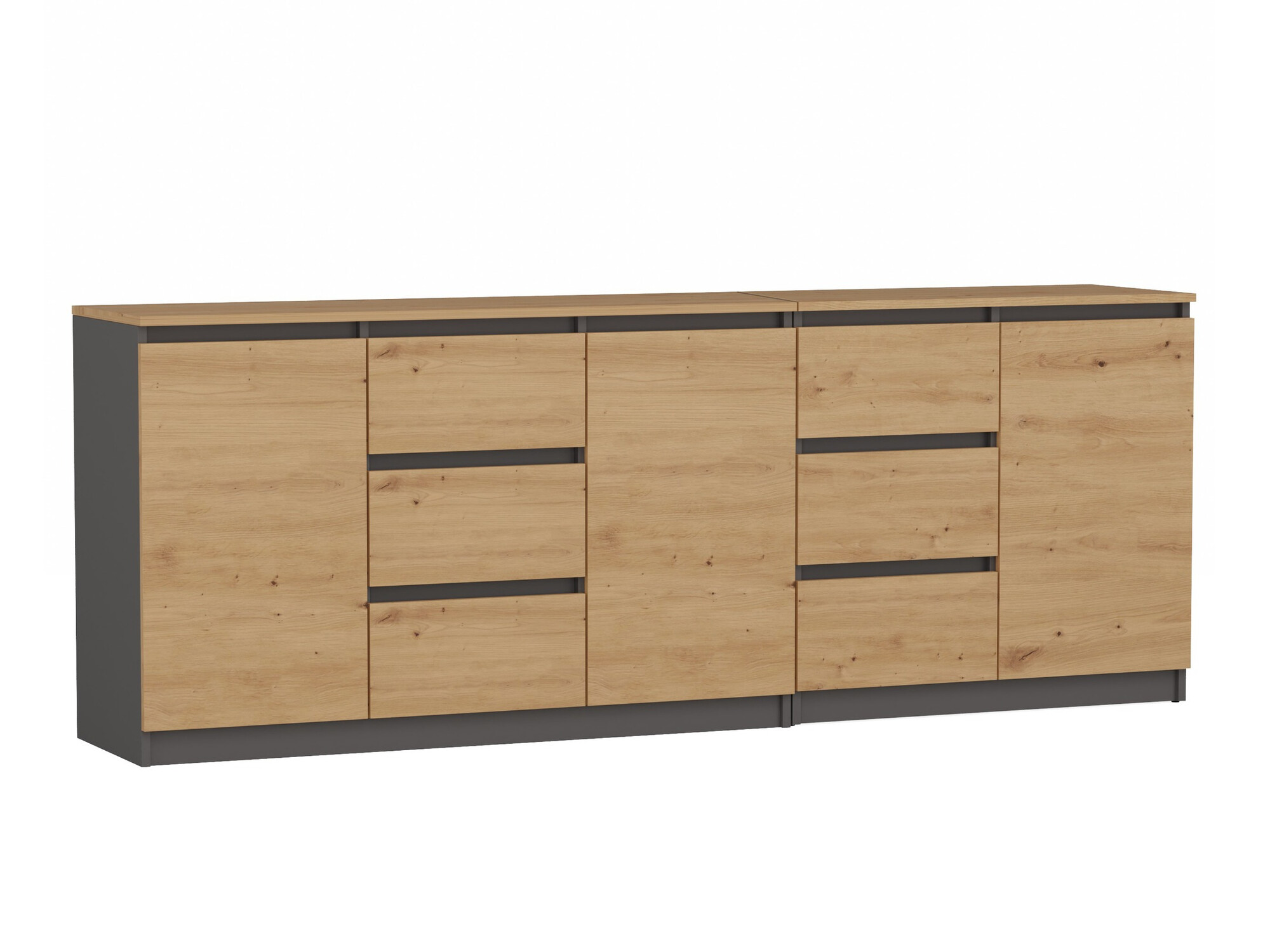 Kommode Elbvelu 109 (Anthrazit + Artisan-Eiche)