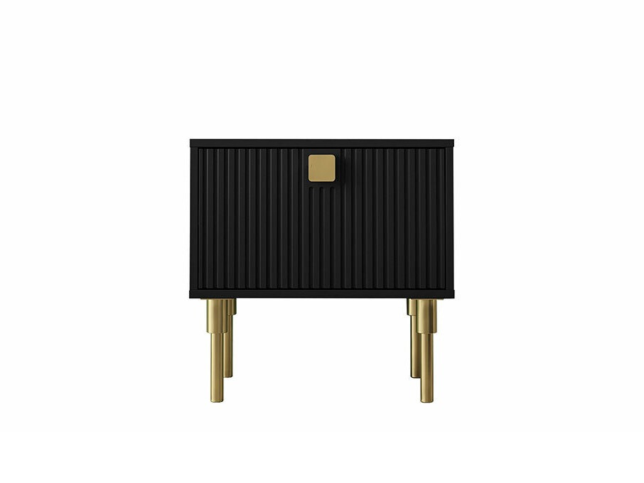 Nachttisch Merced S103 (Schwarz + Gold)