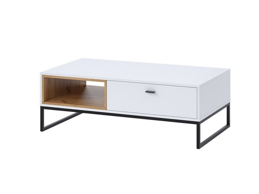 Couchtisch Baltesi 103 (Weiss + Artisan Eichenholzoptik)
