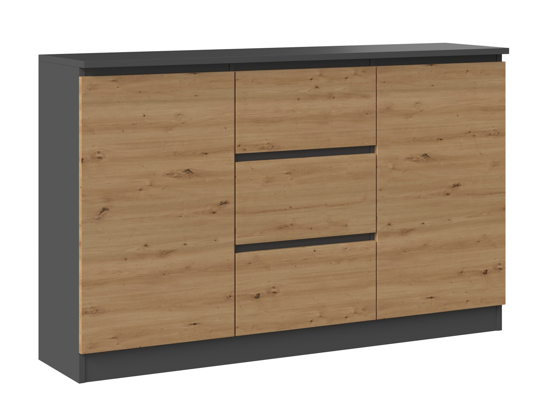 Kommode Elbvelu 112 (Anthrazit + Artisan Eichenholzoptik)