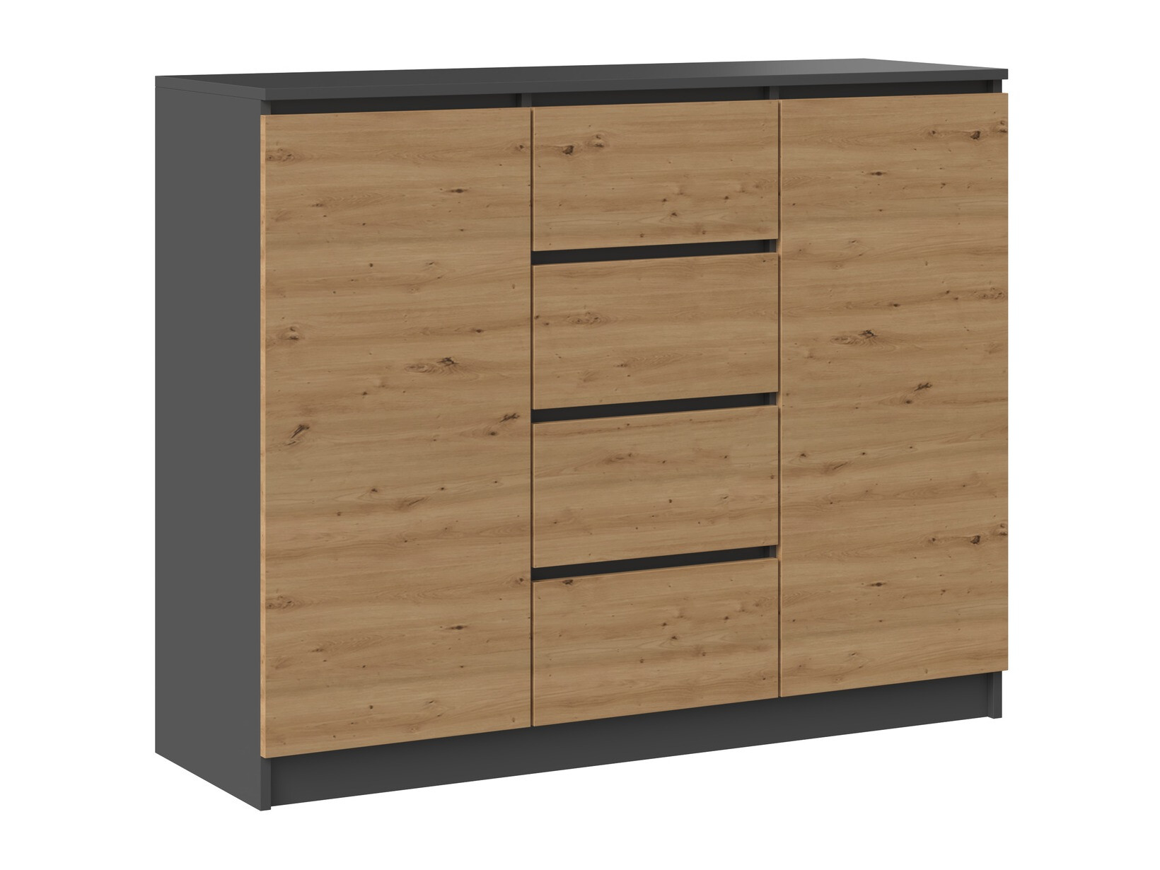 Kommode Elbvelu 113 (Anthrazit + Artisan Eichenholzoptik)