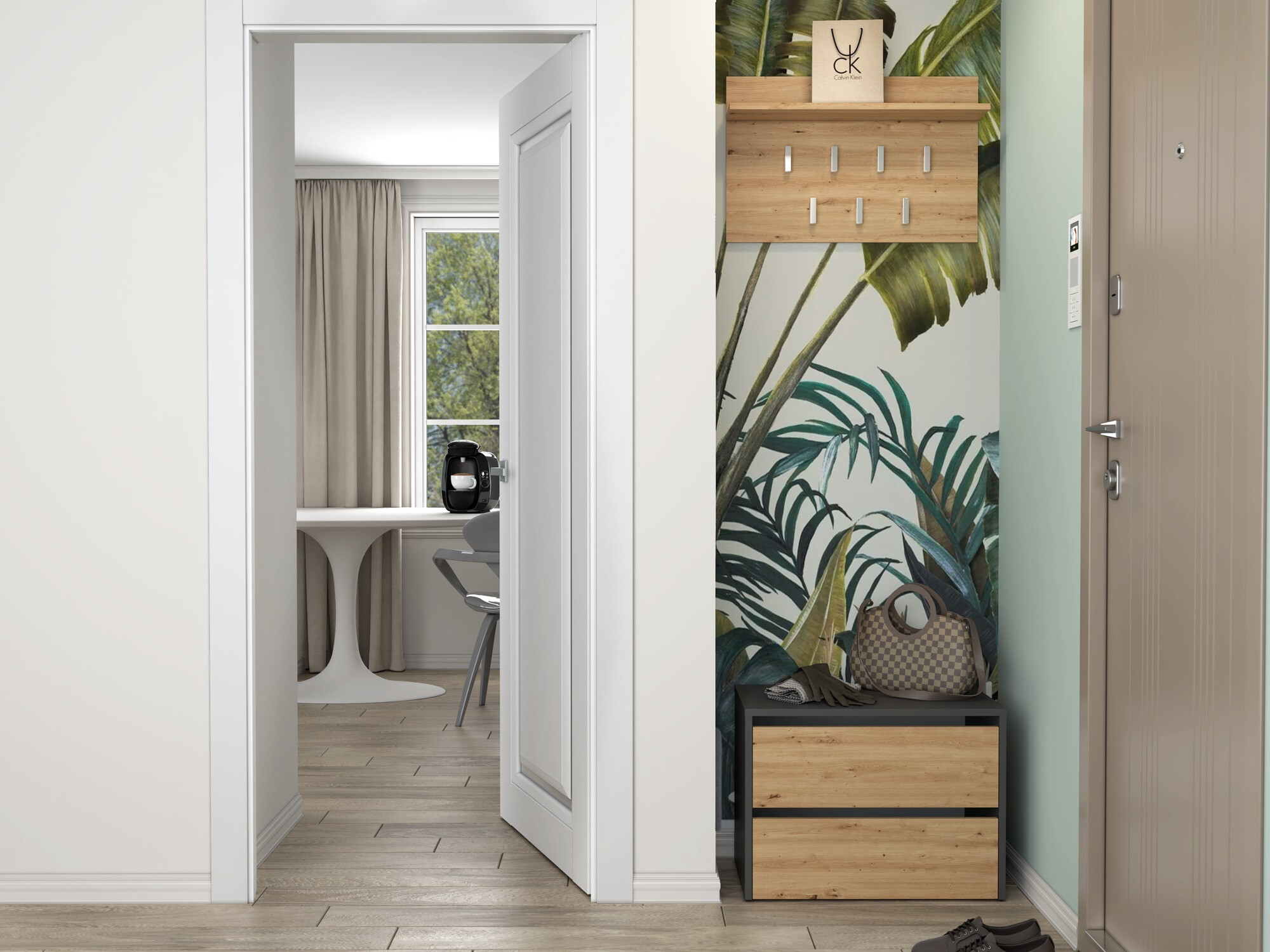 Schuhschrank Mandeville 222 (Anthrazit + Artisan Eichenholzoptik)