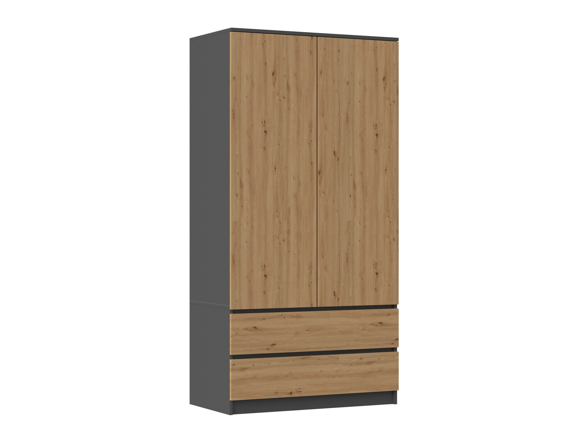 Kleiderschrank Elbvelu 116 (Anthrazit + Artisan-Eiche)