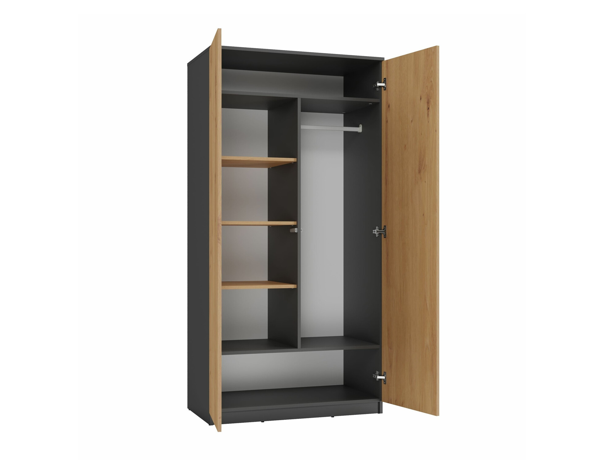Kleiderschrank Elbvelu 117 (Anthrazit + Artisan-Eiche)